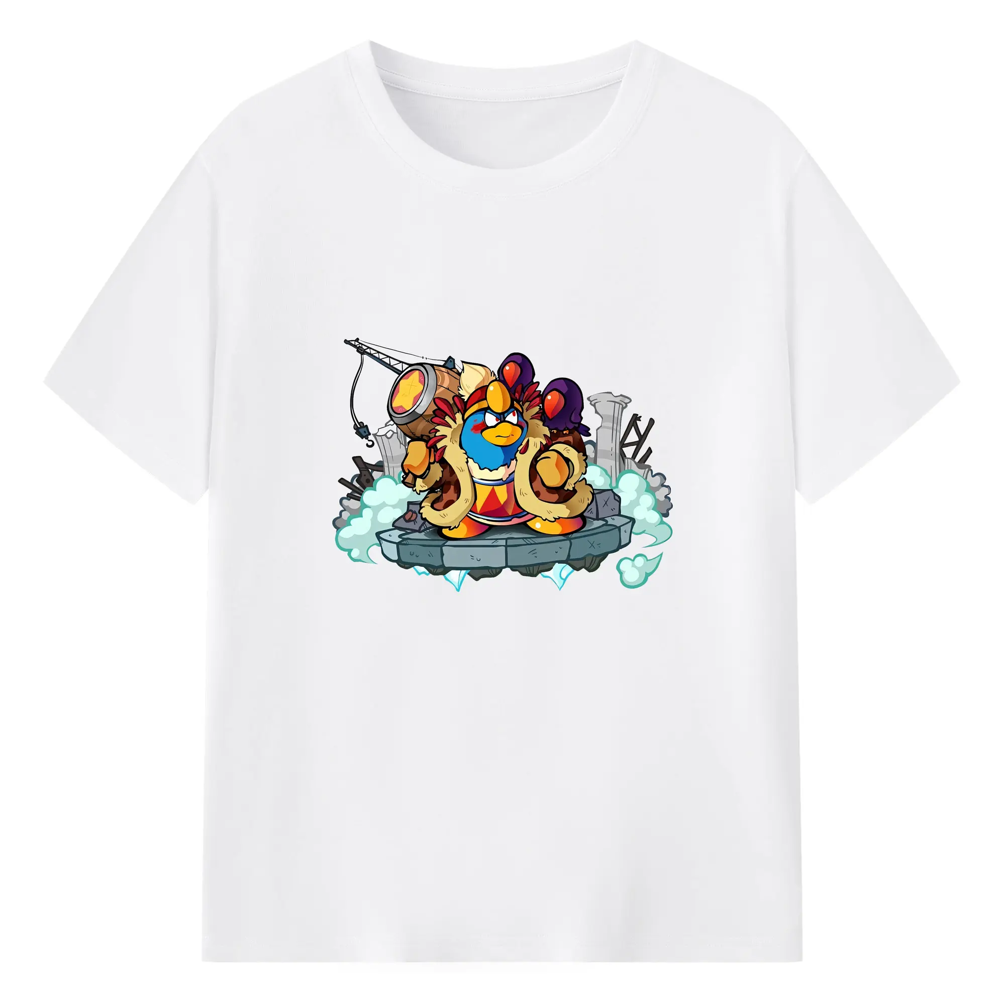 星のカービィ グッズ デデデ大王 - 綿100％ 半袖Tシャツ ・ フロントプリント ・ 快適 通気性 ・ 日常使い 散歩 スポーツ用