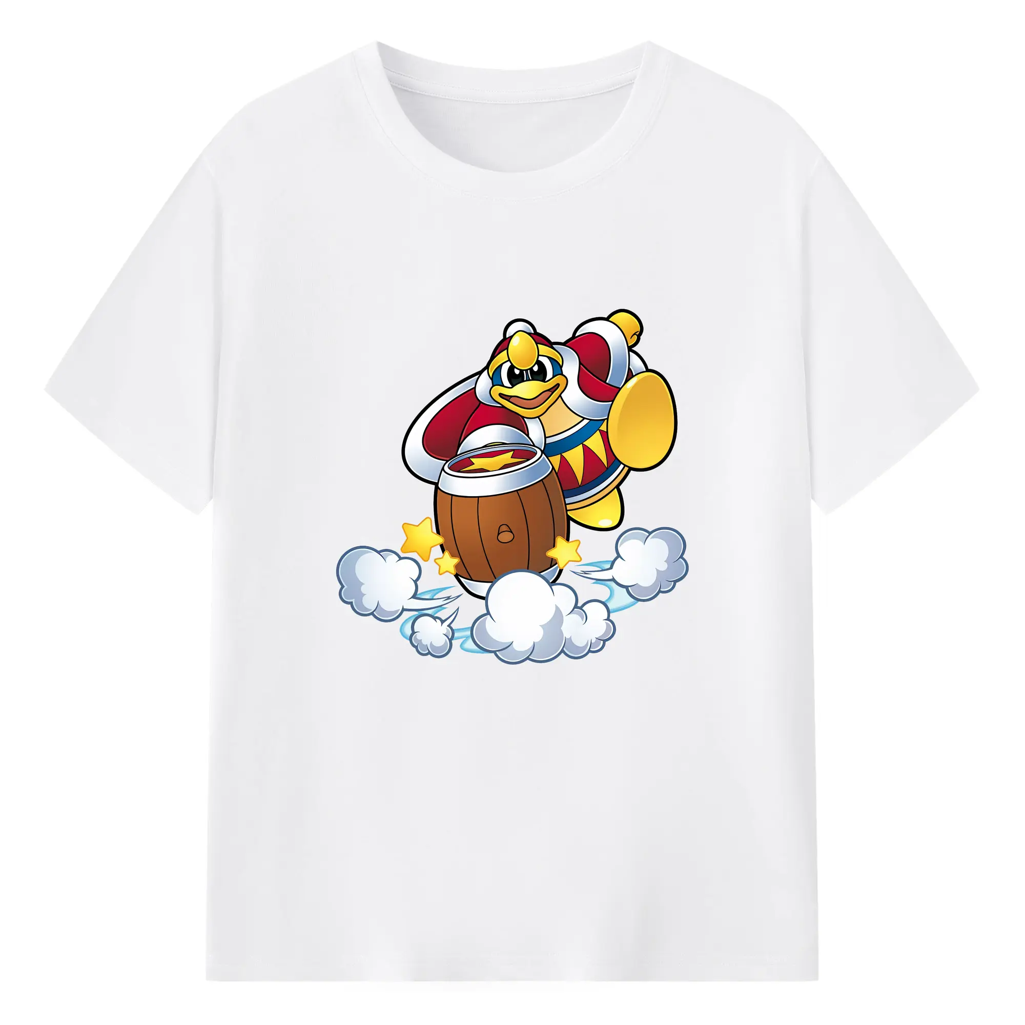 星のカービィ グッズ デデデ大王 - 綿100％ 半袖Tシャツ ・ フロントプリント ・ 快適 通気性 ・ 日常使い 散歩 スポーツ用