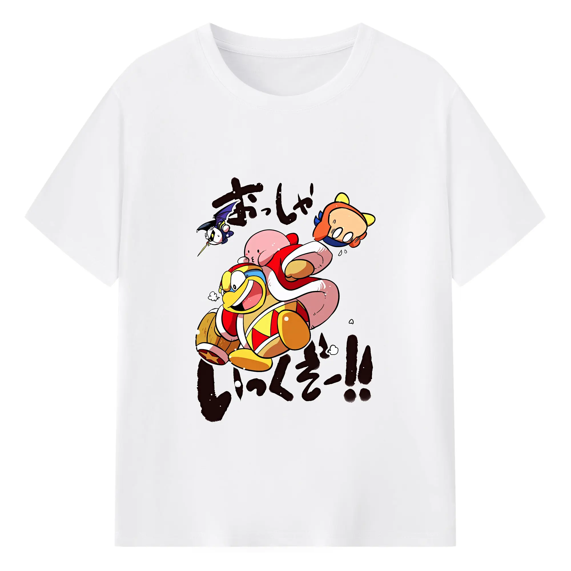 星のカービィ グッズ デデデ大王 - 綿100％ 半袖Tシャツ ・ フロントプリント ・ 快適 通気性 ・ 日常使い 散歩 スポーツ用