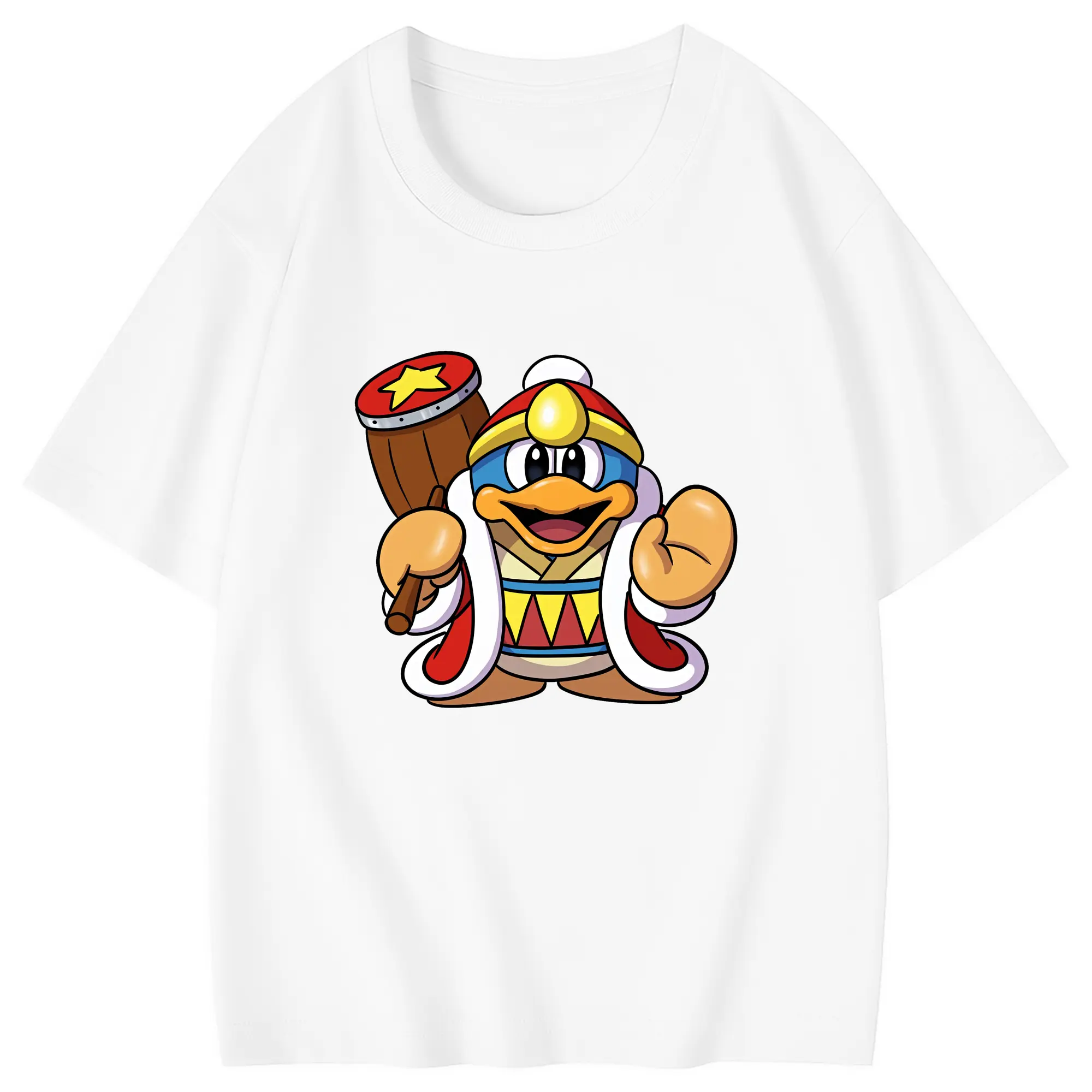 星のカービィ グッズ デデデ大王 - 綿100％ キッズTシャツ ・ フロントプリント ・ 快適 通気性 ・ スポーツ カジュアル 散歩用