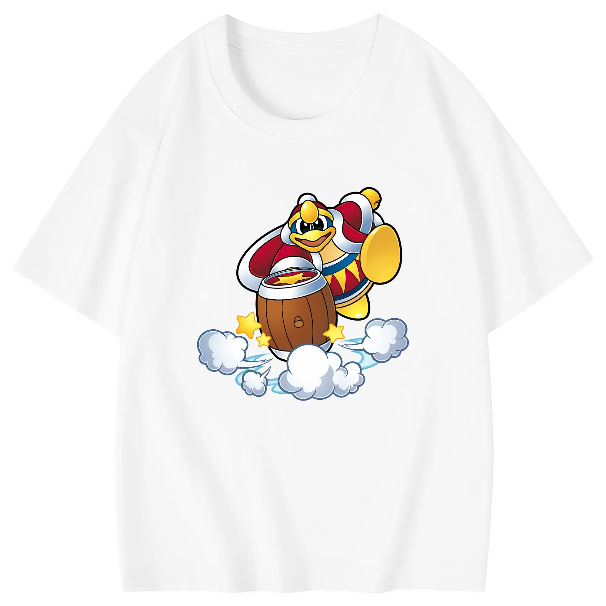 星のカービィ グッズ デデデ大王 - 綿100％ キッズTシャツ ・ フロントプリント ・ 快適 通気性 ・ スポーツ カジュアル 散歩用