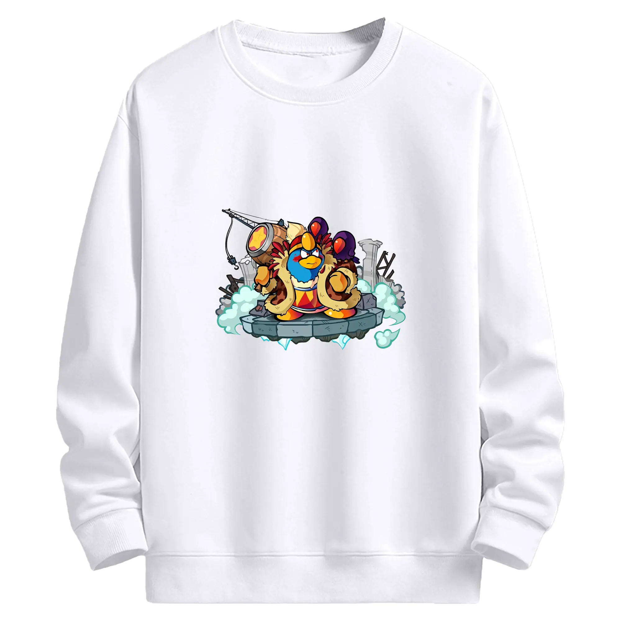 星のカービィ グッズ デデデ大王 - 高品質 クルーネック スウェット ・ コットン59％ ポリエステル41％ ・ ユニセックス 長袖 トレーナー ・ カジュアル デイリー スポーツ 散歩用