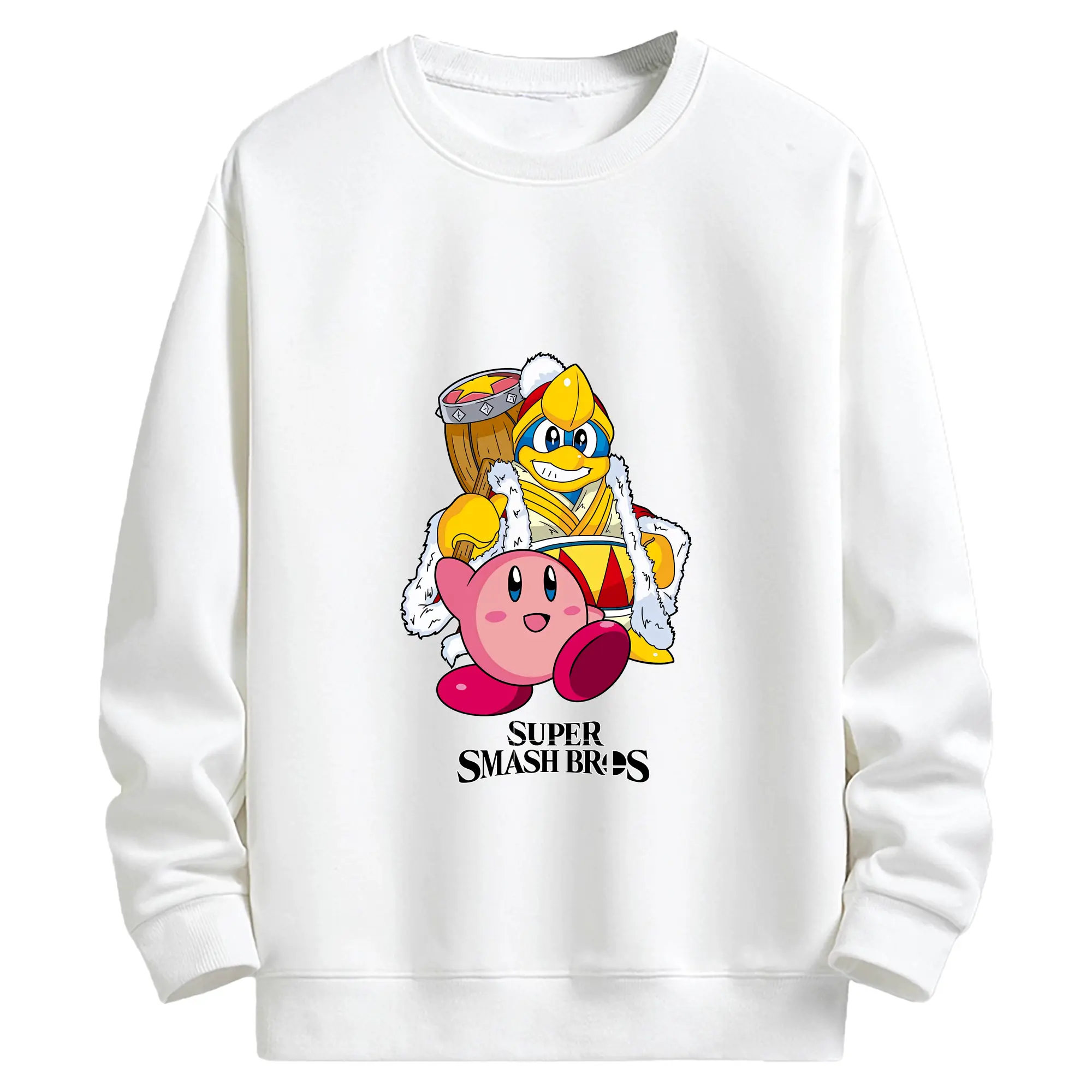 星のカービィ グッズ デデデ大王 - キッズ クルーネックスウェットシャツ ・ フロントプリント ・ 綿80％ ポリエステル20％ ・ 快適 通学 スポーツ 日常使い お散歩用