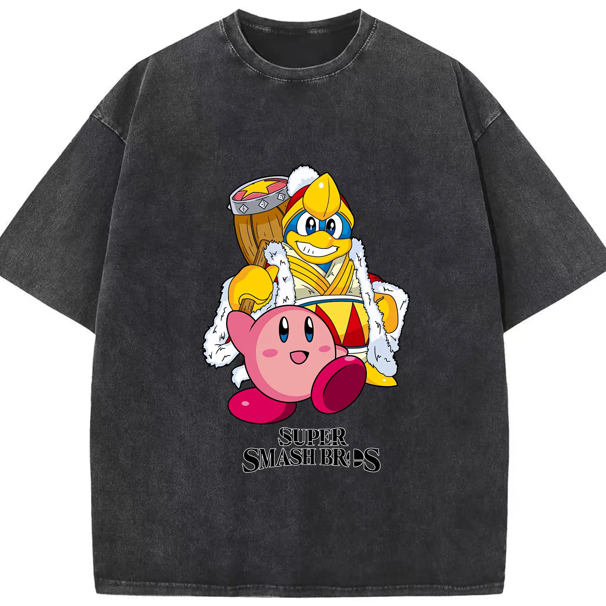 星のカービィ グッズ デデデ大王 - 綿100％ ヴィンテージ風 半袖Tシャツ ・ フロントプリント ・ 柔らか肌触り ・ 通気性 快適 ・ スポーツ カジュアル 外出用