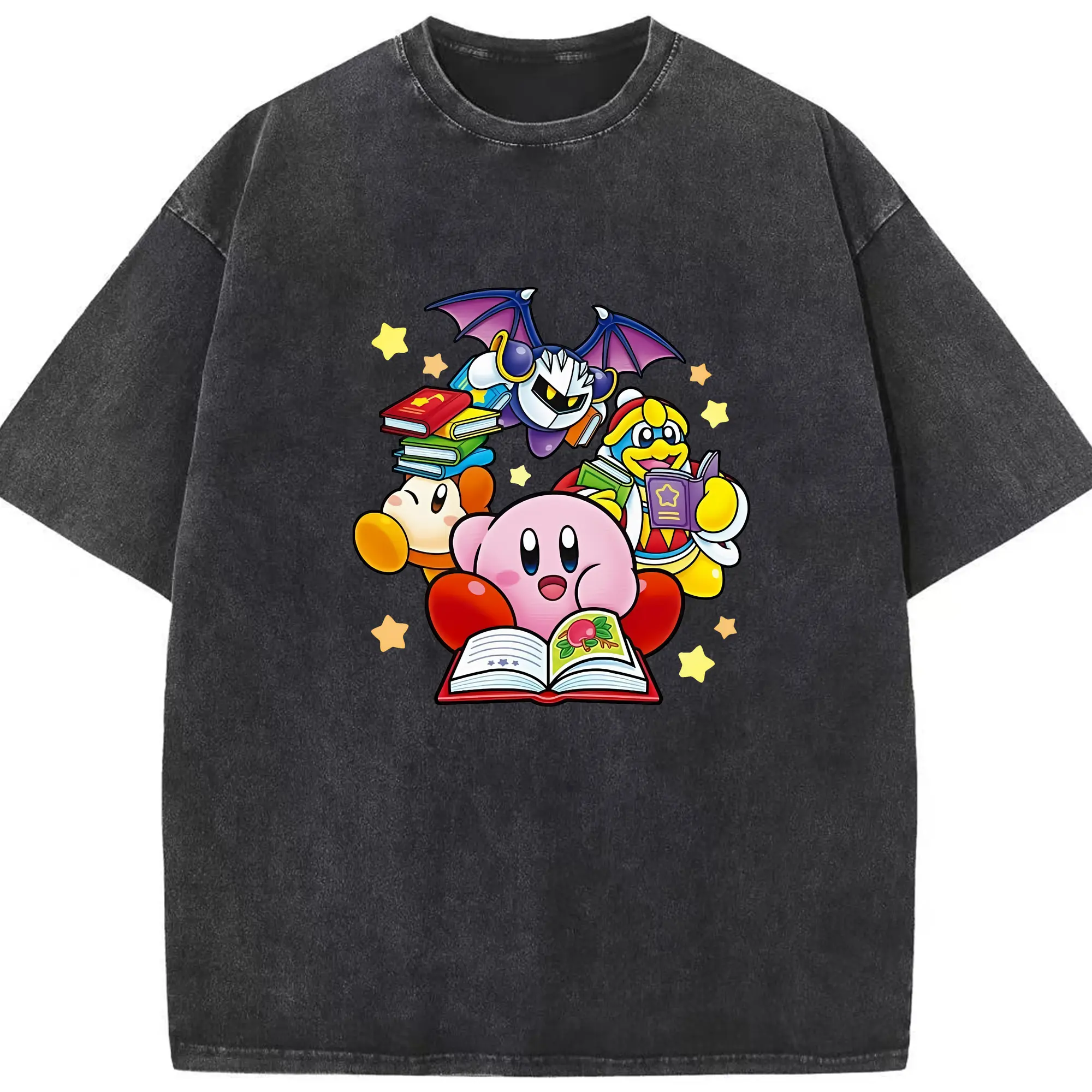 星のカービィ グッズ デデデ大王 - 綿100％ ヴィンテージ風 半袖Tシャツ ・ フロントプリント ・ 柔らか肌触り ・ 通気性 快適 ・ スポーツ カジュアル 外出用