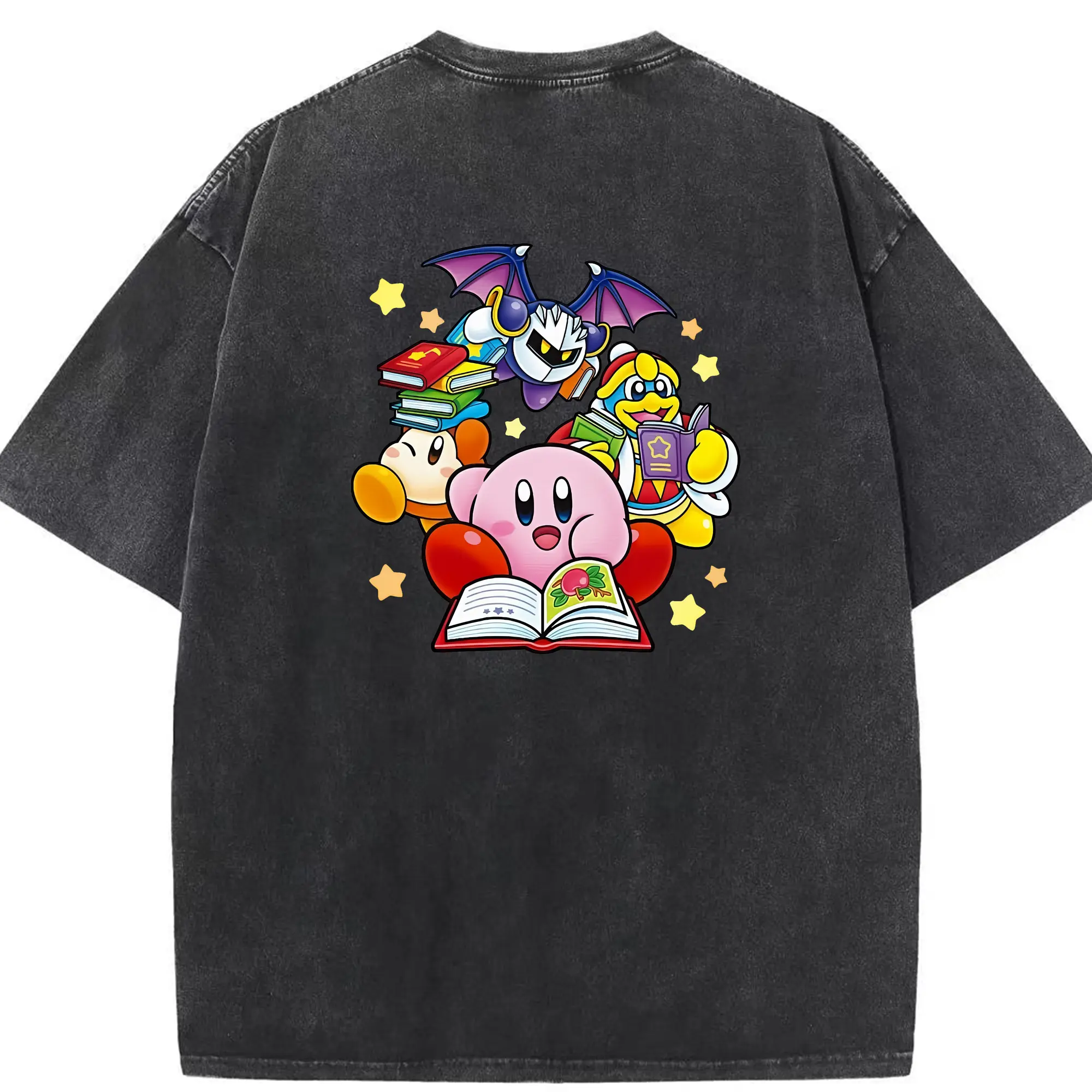 星のカービィ グッズ デデデ大王 - 綿100％ ヴィンテージ風 半袖Tシャツ ・ 背面プリント ・ 柔らか肌触り ・ 通気性 快適 ・ スポーツ カジュアル 外出用