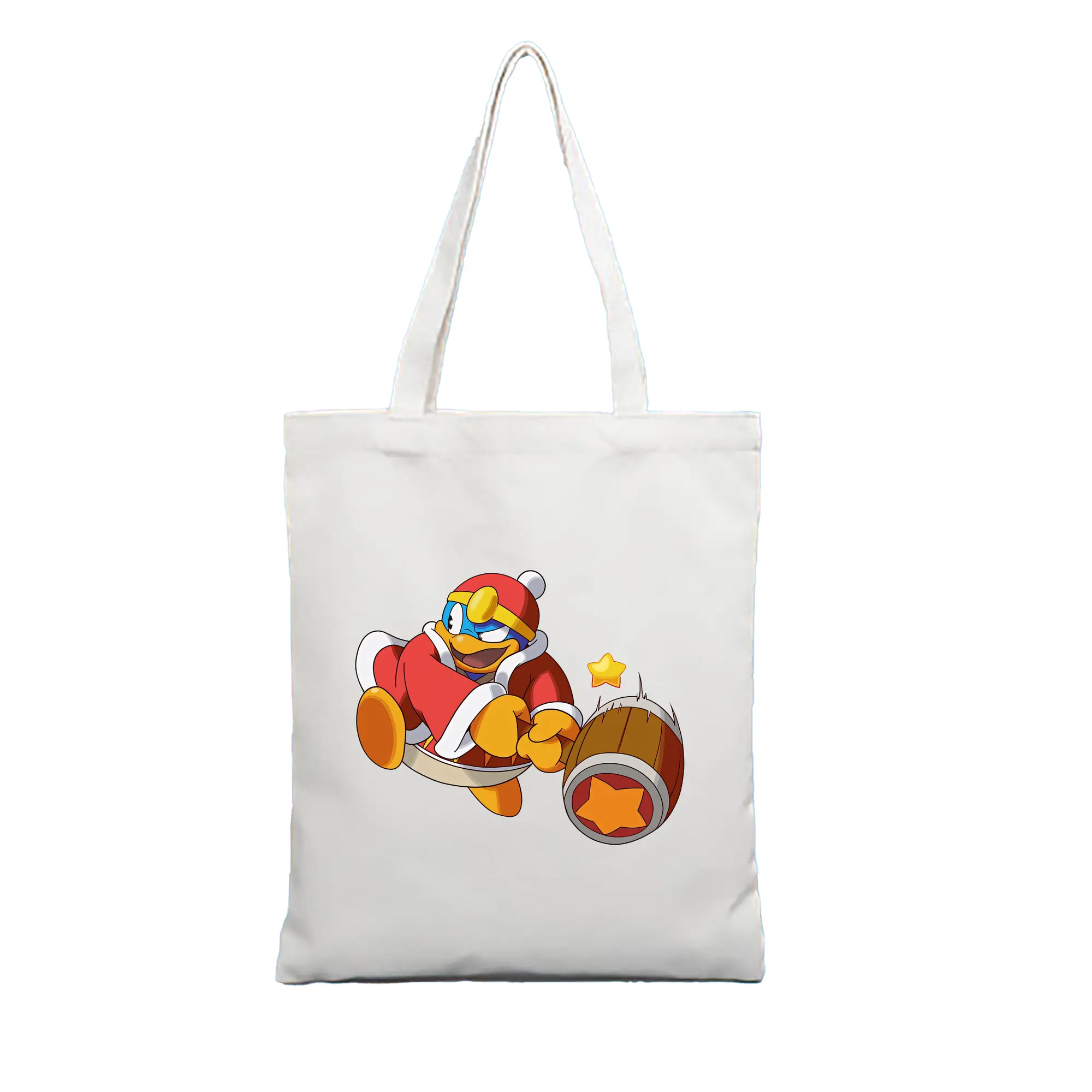 星のカービィ グッズ デデデ大王 - 縦型キャンバス手提げバッグ（トートバッグ） ・ キャンバス素材 ・ ショッピング用 ・ 軽量 丈夫 お手入れ簡単