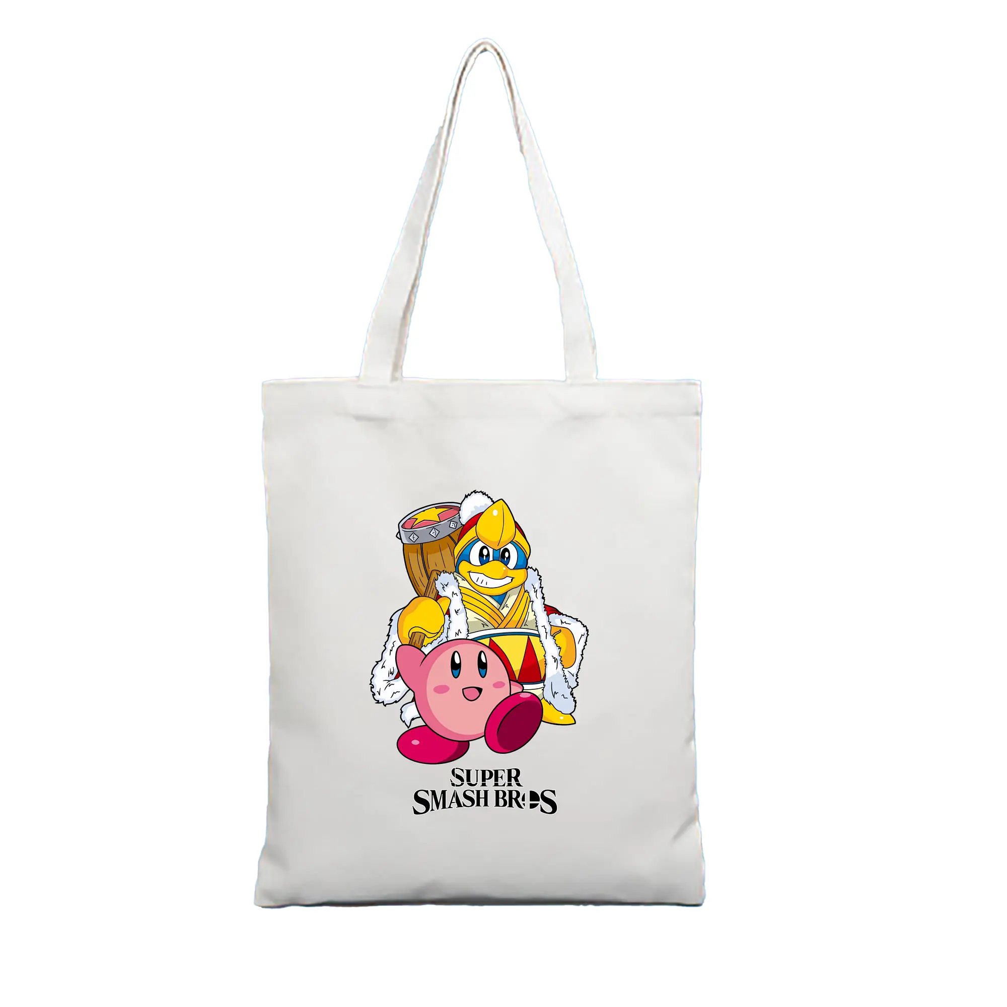 星のカービィ グッズ デデデ大王 - 縦型キャンバス手提げバッグ（トートバッグ） ・ キャンバス素材 ・ ショッピング用 ・ 軽量 丈夫 お手入れ簡単