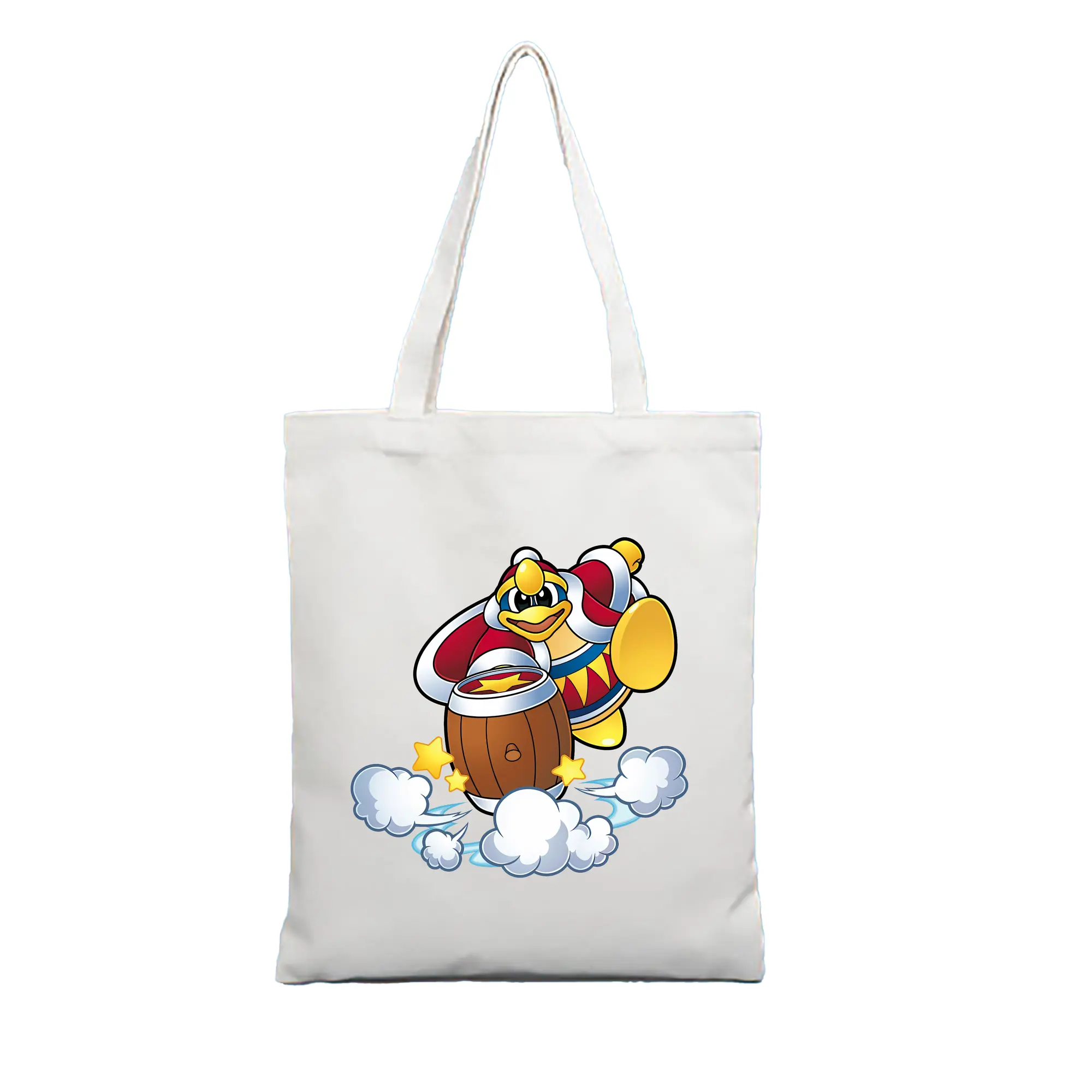 星のカービィ グッズ デデデ大王 - 縦型キャンバス手提げバッグ（トートバッグ） ・ キャンバス素材 ・ ショッピング用 ・ 軽量 丈夫 お手入れ簡単