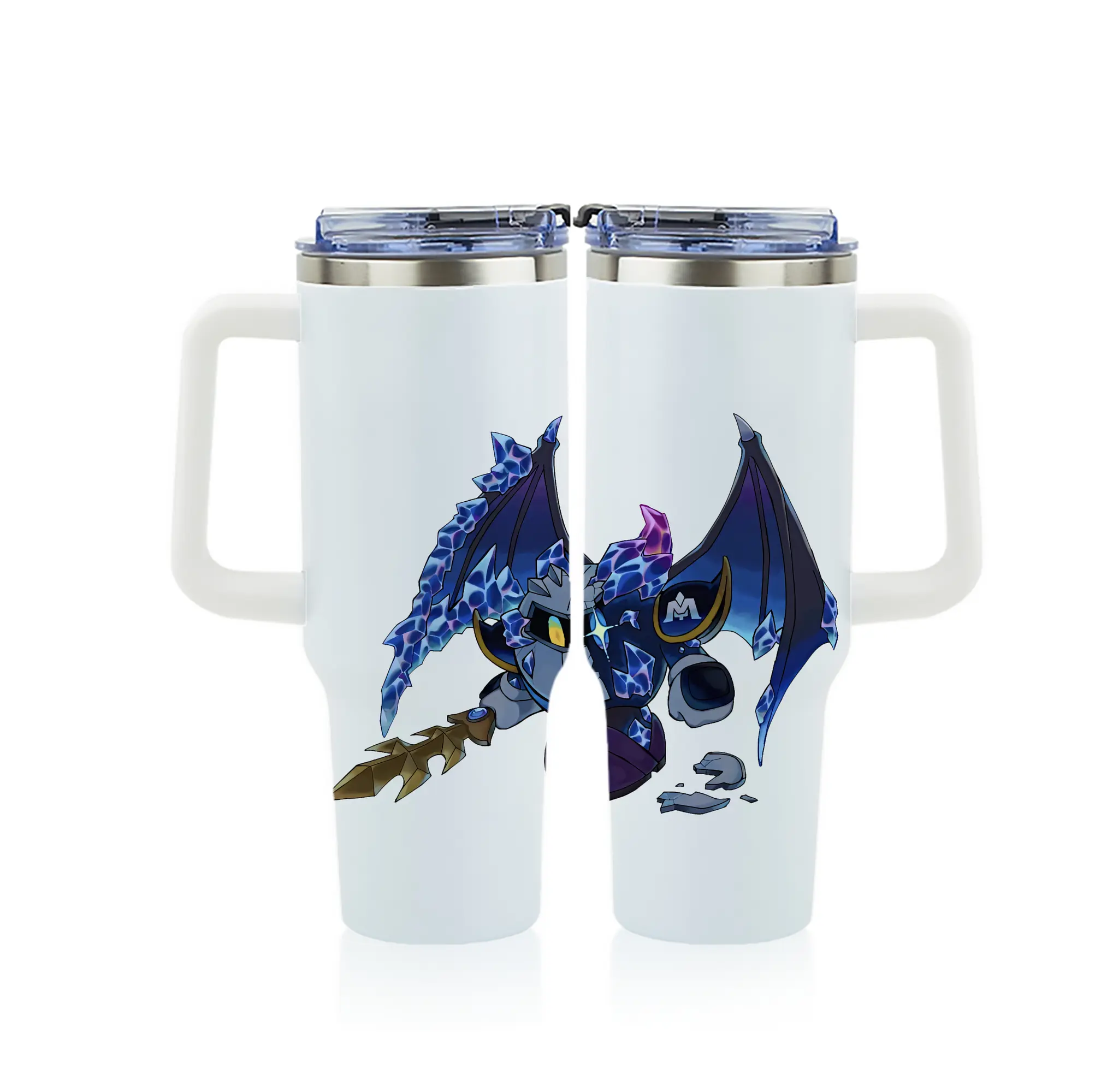 星のカービィ グッズ メタナイト - 1200mL フルプリント車用タンブラー ・ 304ステンレス 内側 ・ 201ステンレス 外側 ・ 保温 保冷 ・ 通勤 ドライブ アウトドア用