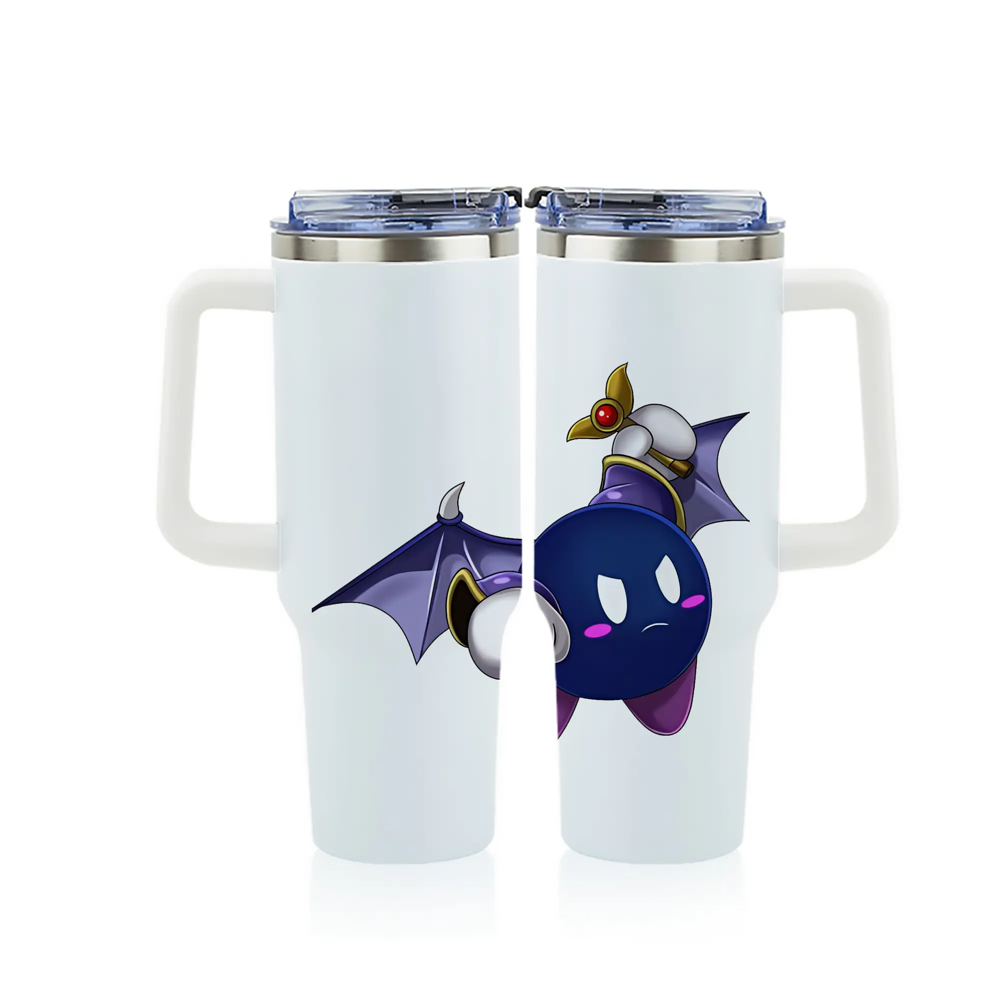 星のカービィ グッズ メタナイト - 1200mL フルプリント車用タンブラー ・ 304ステンレス 内側 ・ 201ステンレス 外側 ・ 保温 保冷 ・ 通勤 ドライブ アウトドア用