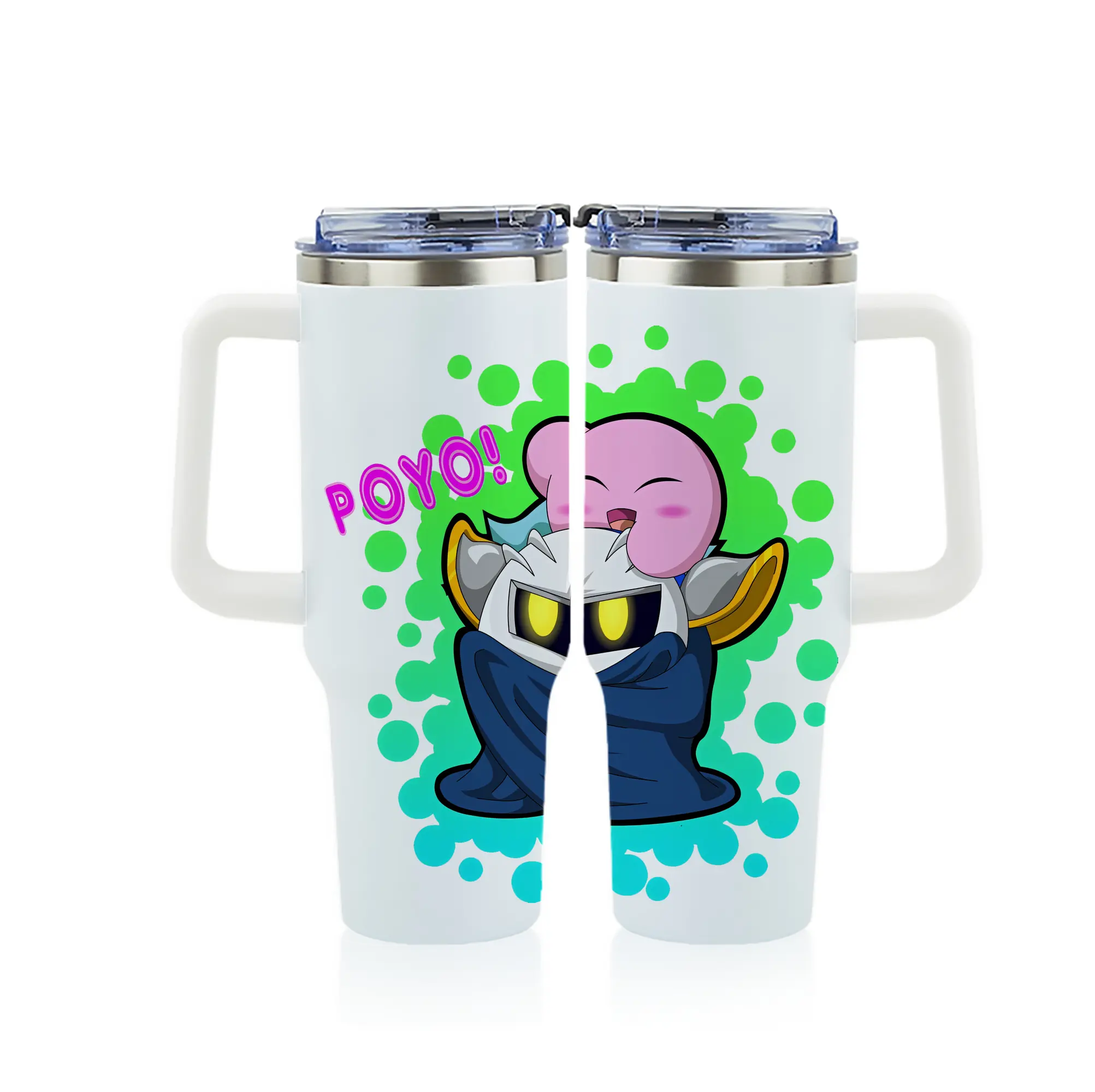 星のカービィ グッズ メタナイト - 1200mL フルプリント車用タンブラー ・ 304ステンレス 内側 ・ 201ステンレス 外側 ・ 保温 保冷 ・ 通勤 ドライブ アウトドア用