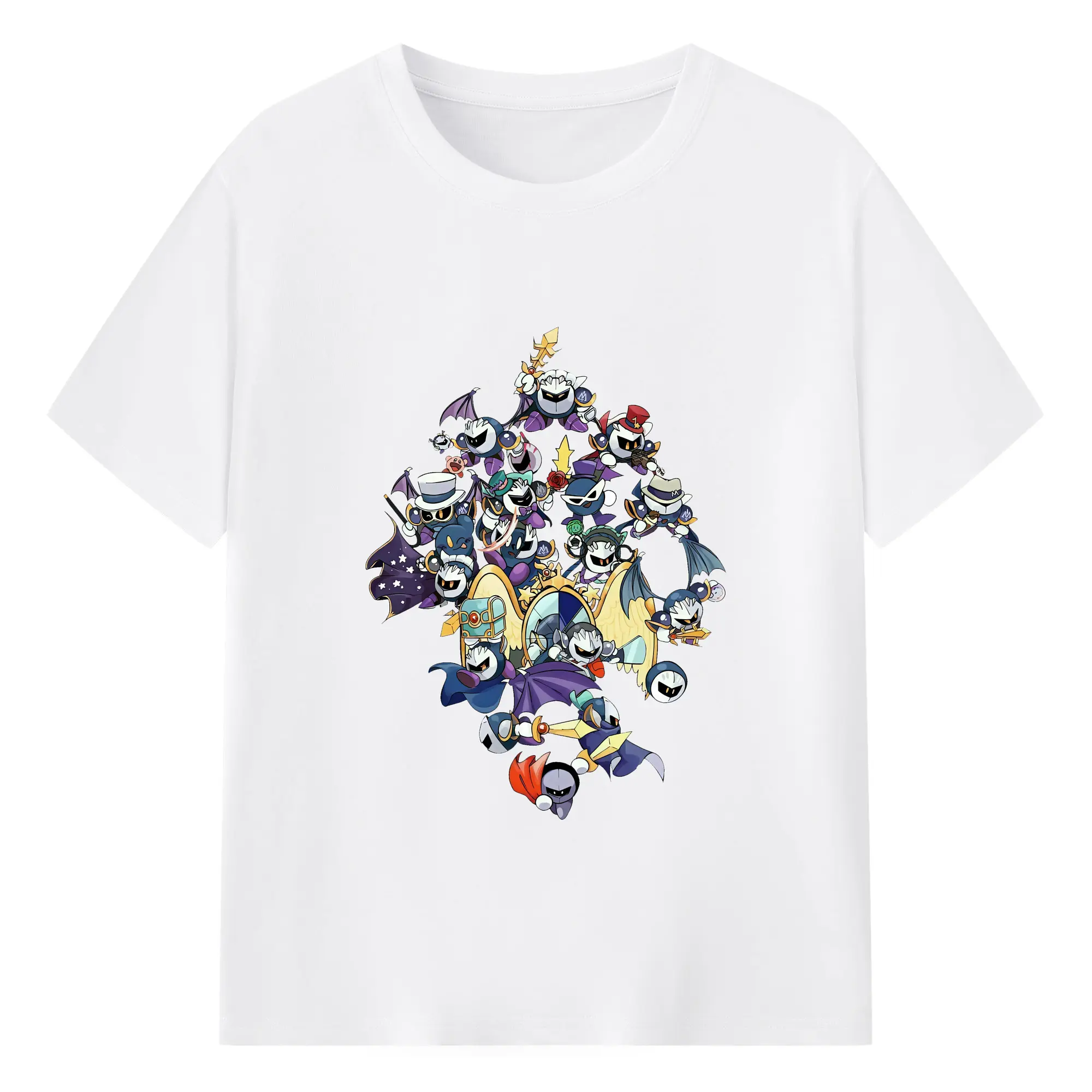 星のカービィ グッズ メタナイト - 綿100％ 半袖Tシャツ ・ フロントプリント ・ 快適 通気性 ・ 日常使い 散歩 スポーツ用