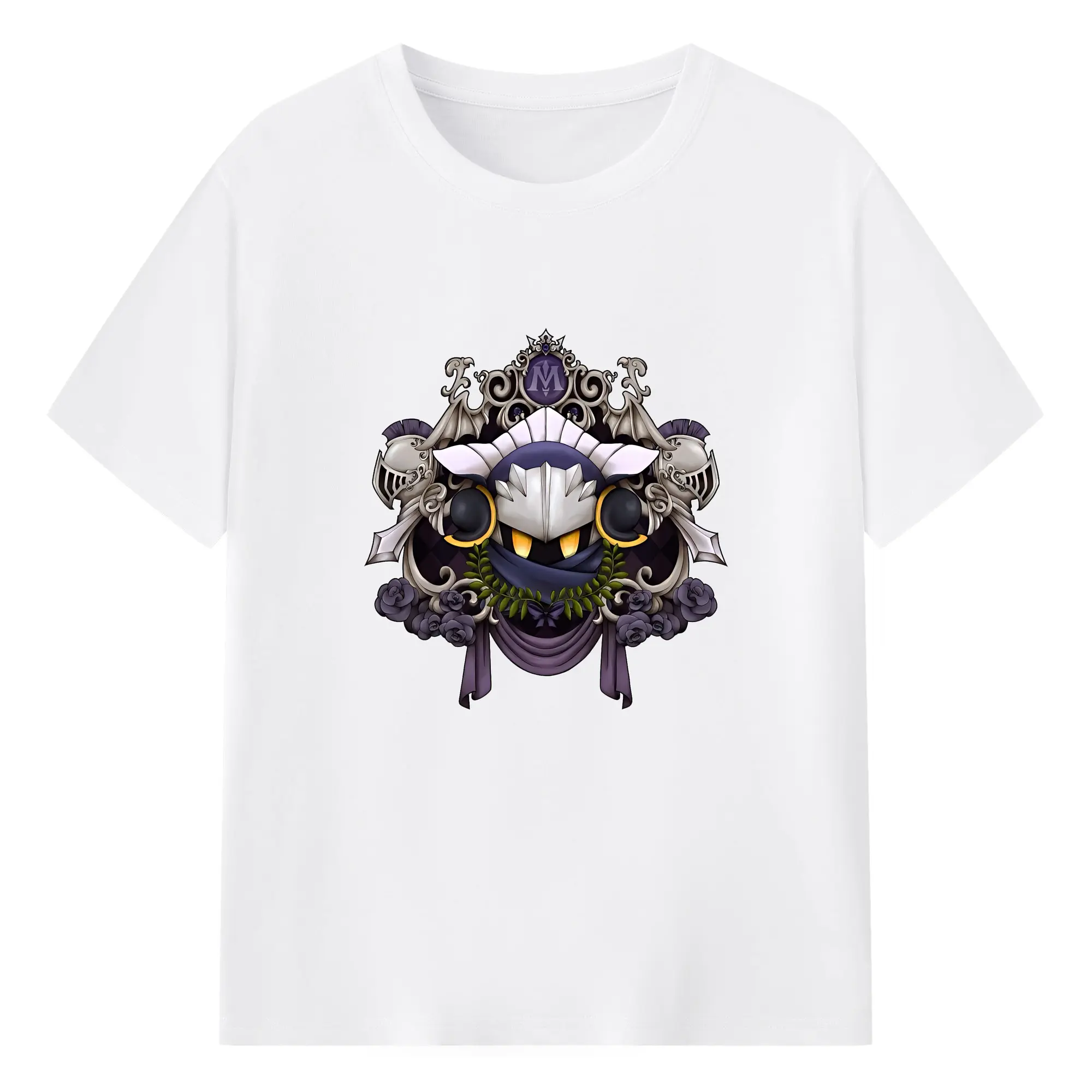 星のカービィ グッズ メタナイト - 綿100％ 半袖Tシャツ ・ フロントプリント ・ 快適 通気性 ・ 日常使い 散歩 スポーツ用