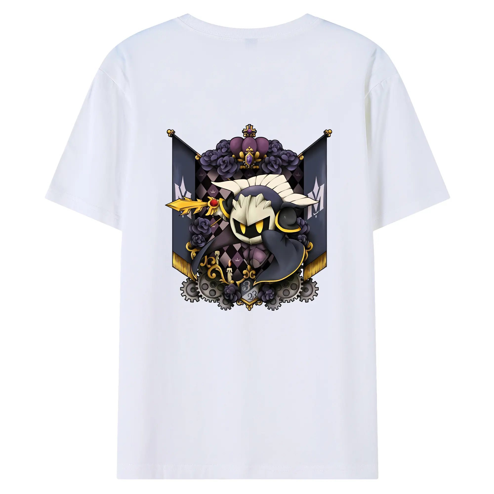 星のカービィ グッズ メタナイト - 綿100％ 半袖Tシャツ ・ バックプリント ・ 快適 通気性 ・ 日常使い 散歩 スポーツ用