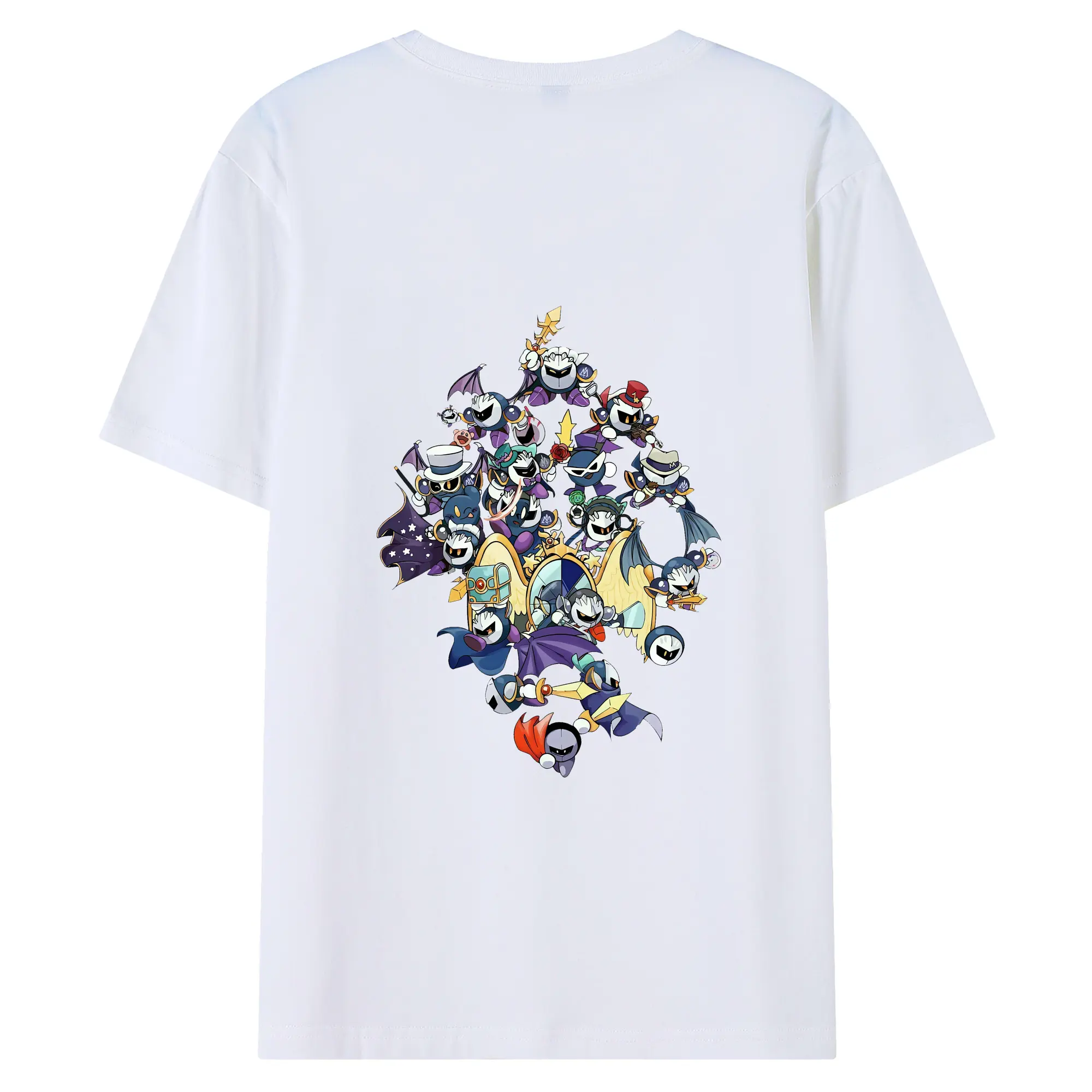 星のカービィ グッズ メタナイト - 綿100％ 半袖Tシャツ ・ バックプリント ・ 快適 通気性 ・ 日常使い 散歩 スポーツ用