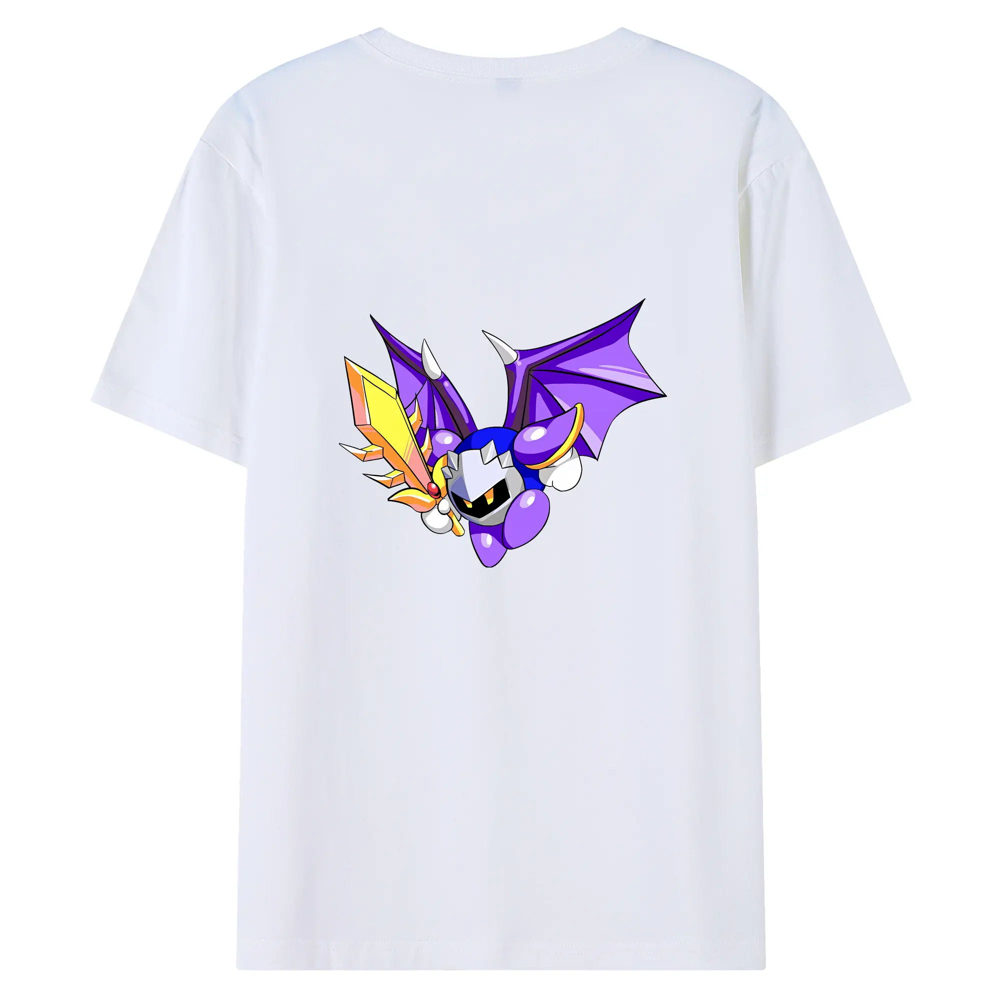 星のカービィ グッズ メタナイト - 綿100％ 半袖Tシャツ ・ バックプリント ・ 快適 通気性 ・ 日常使い 散歩 スポーツ用