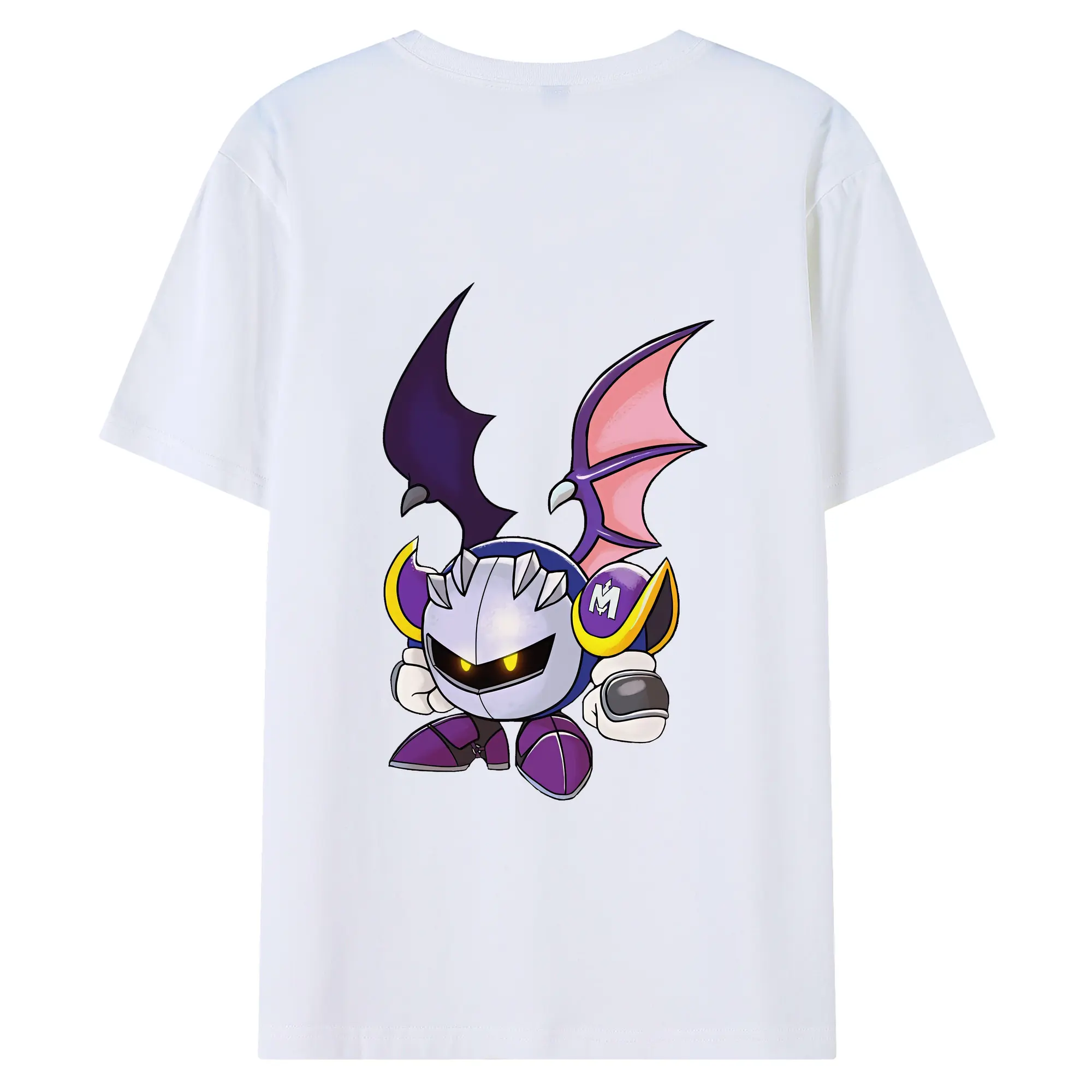 星のカービィ グッズ メタナイト - 綿100％ 半袖Tシャツ ・ バックプリント ・ 快適 通気性 ・ 日常使い 散歩 スポーツ用