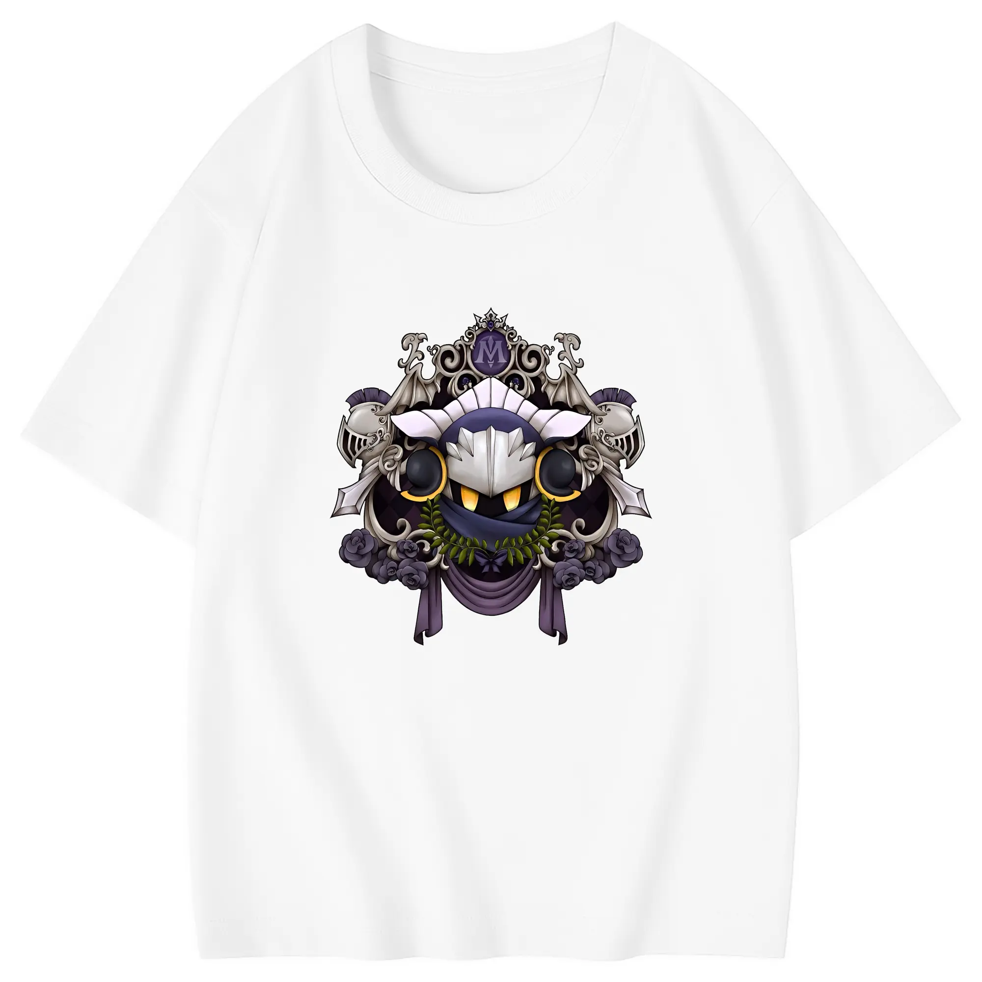 星のカービィ グッズ メタナイト - 綿100％ キッズTシャツ ・ フロントプリント ・ 快適 通気性 ・ スポーツ カジュアル 散歩用