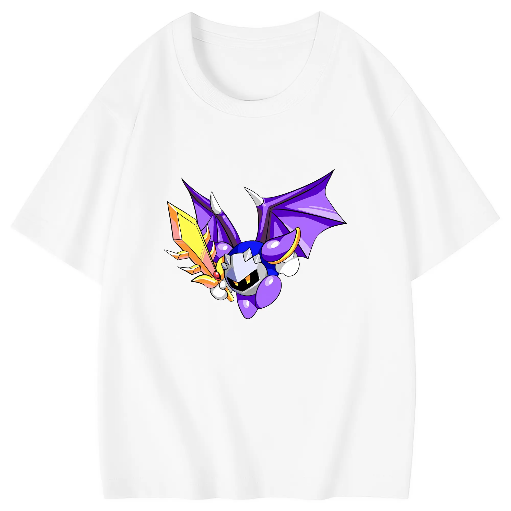 星のカービィ グッズ メタナイト - 綿100％ キッズTシャツ ・ フロントプリント ・ 快適 通気性 ・ スポーツ カジュアル 散歩用