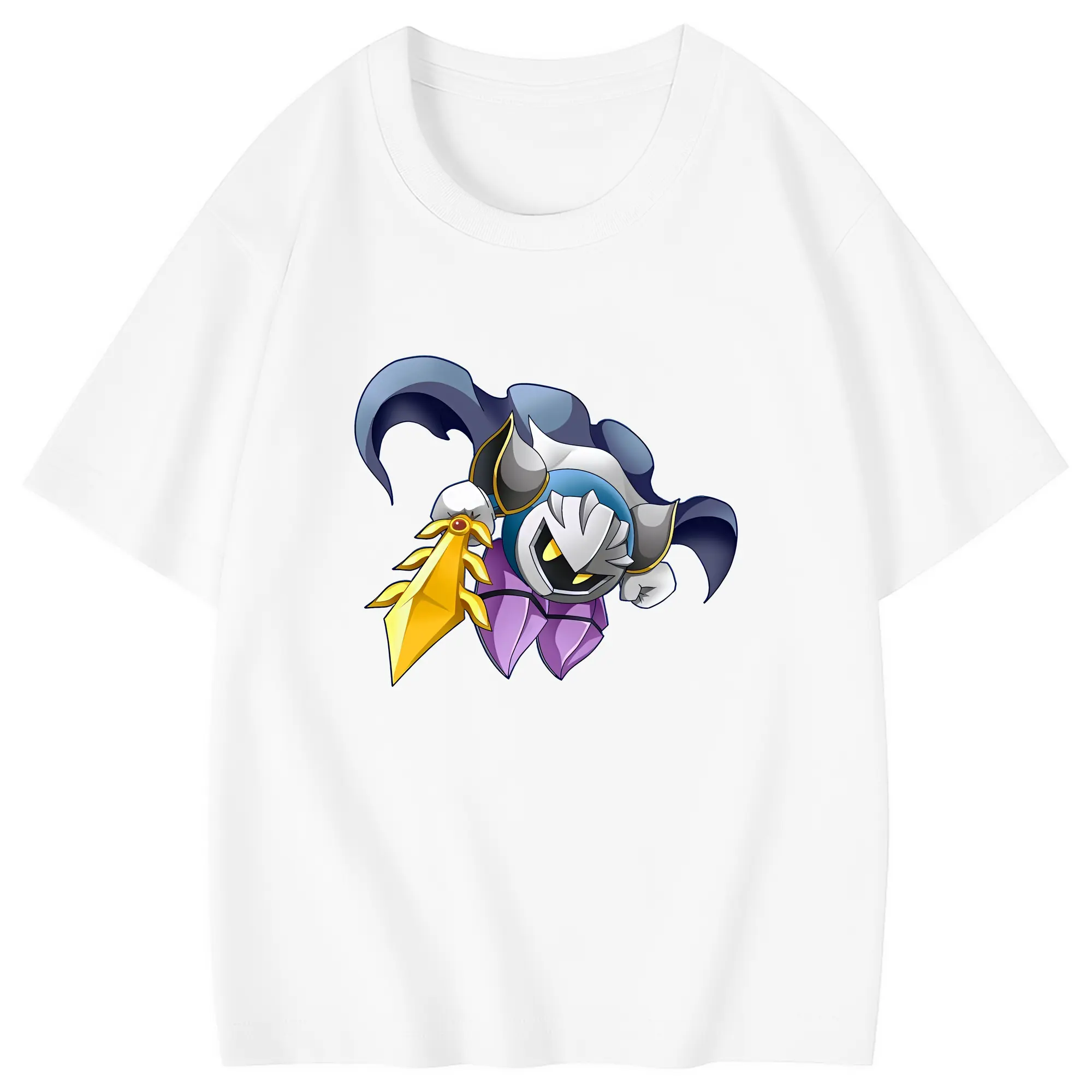 星のカービィ グッズ メタナイト - 綿100％ キッズTシャツ ・ フロントプリント ・ 快適 通気性 ・ スポーツ カジュアル 散歩用