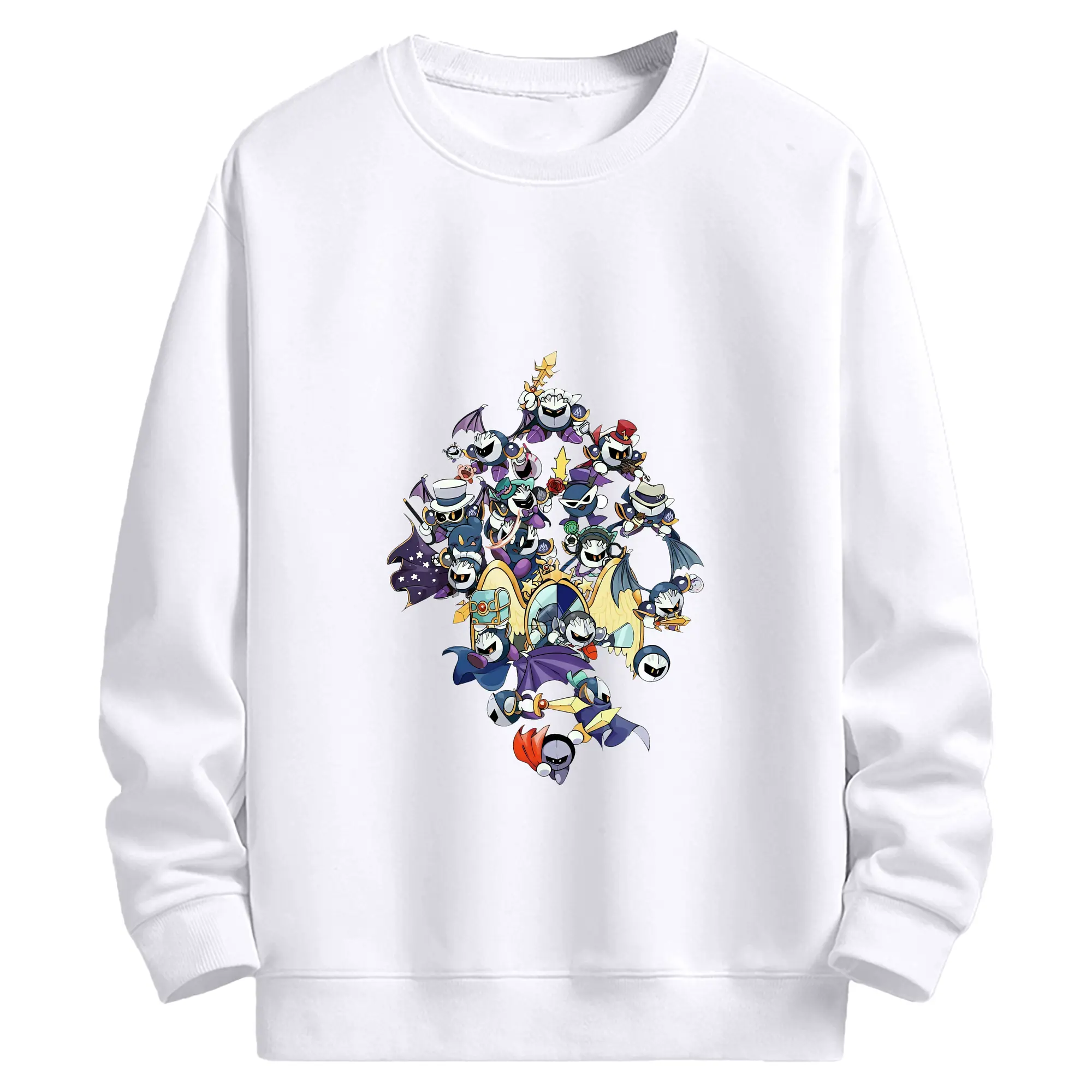 星のカービィ グッズ メタナイト - 高品質 クルーネック スウェット ・ コットン59％ ポリエステル41％ ・ ユニセックス 長袖 トレーナー ・ カジュアル デイリー スポーツ 散歩用