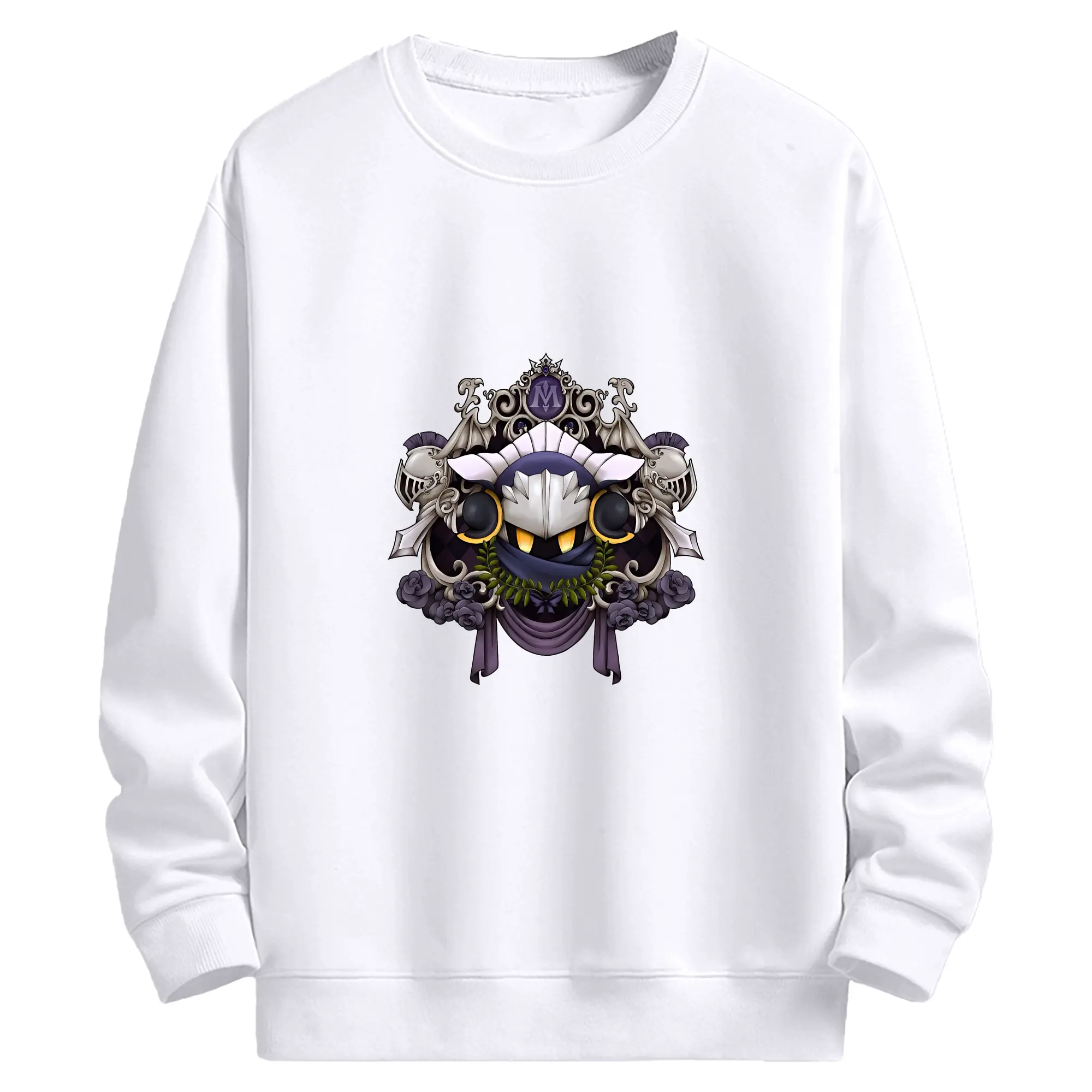 星のカービィ グッズ メタナイト - 高品質 クルーネック スウェット ・ コットン59％ ポリエステル41％ ・ ユニセックス 長袖 トレーナー ・ カジュアル デイリー スポーツ 散歩用