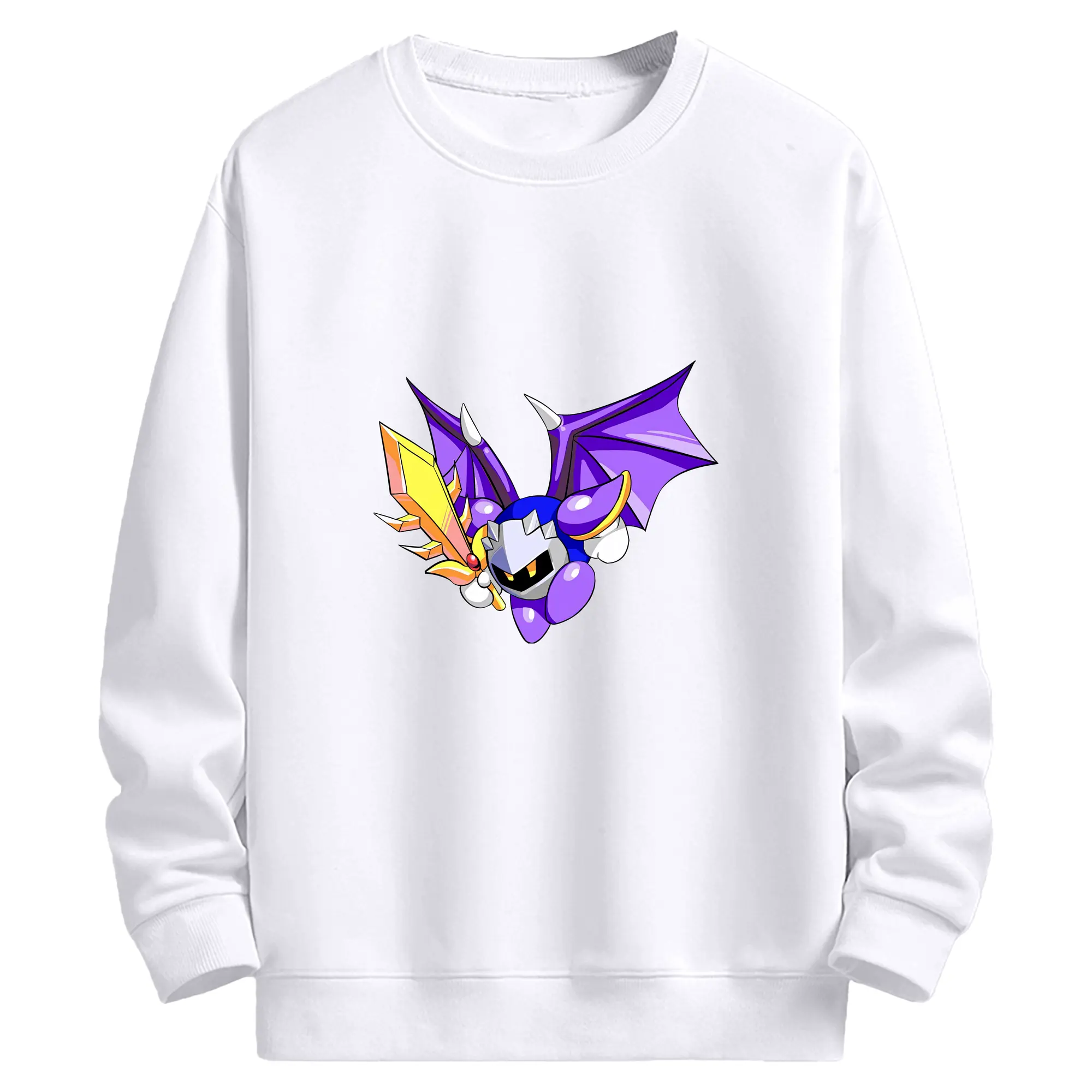 星のカービィ グッズ メタナイト - 高品質 クルーネック スウェット ・ コットン59％ ポリエステル41％ ・ ユニセックス 長袖 トレーナー ・ カジュアル デイリー スポーツ 散歩用