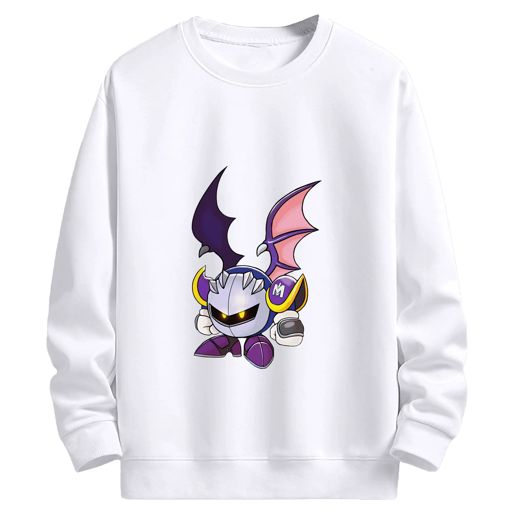 星のカービィ グッズ メタナイト - 高品質 クルーネック スウェット ・ コットン59％ ポリエステル41％ ・ ユニセックス 長袖 トレーナー ・ カジュアル デイリー スポーツ 散歩用