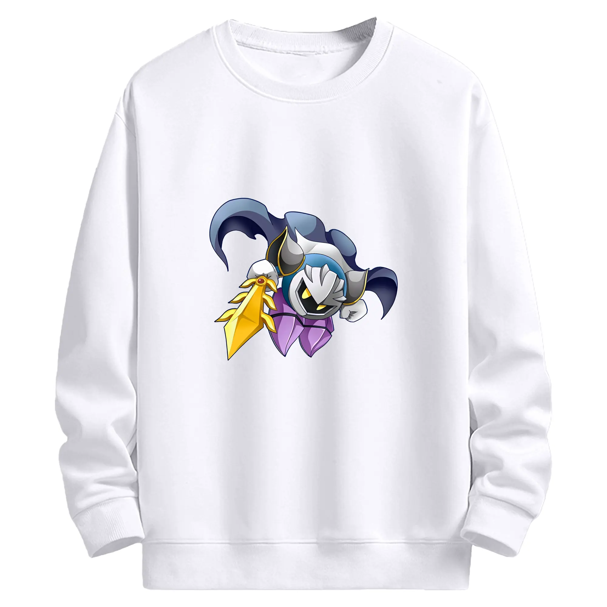 星のカービィ グッズ メタナイト - 高品質 クルーネック スウェット ・ コットン59％ ポリエステル41％ ・ ユニセックス 長袖 トレーナー ・ カジュアル デイリー スポーツ 散歩用