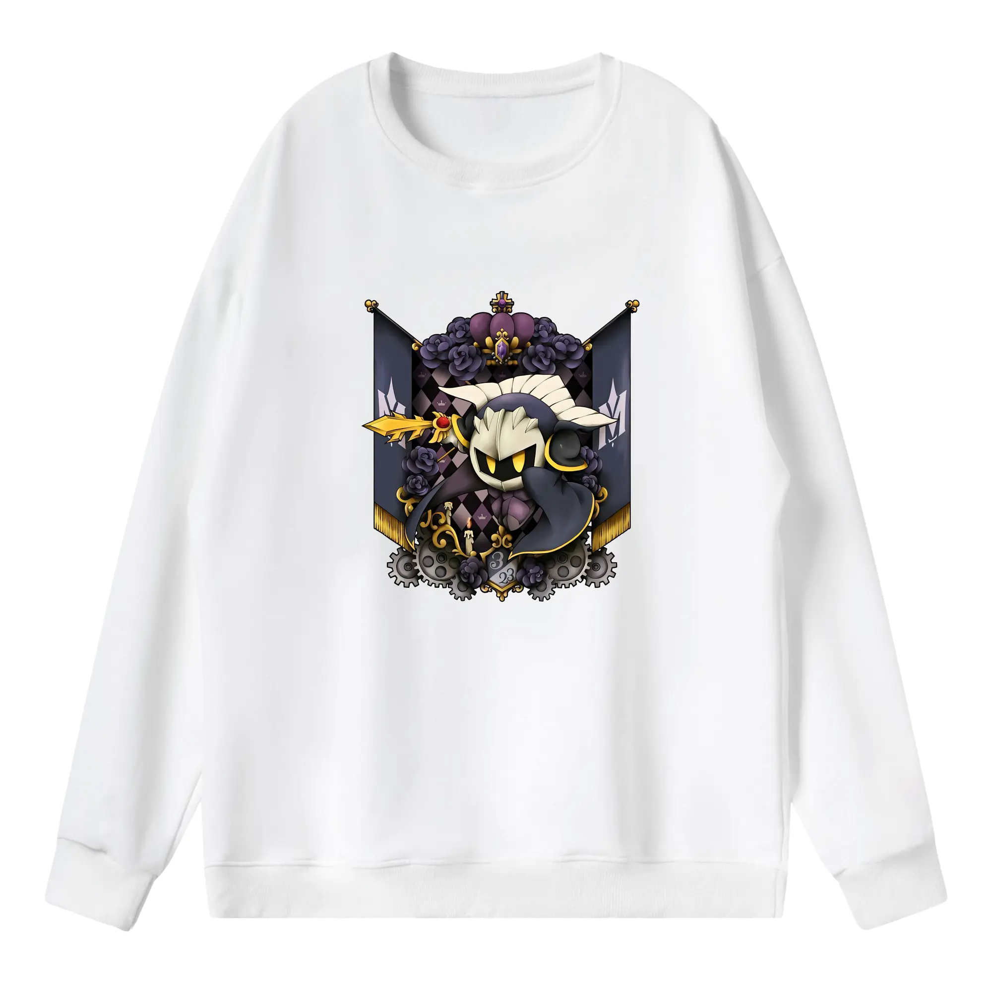 星のカービィ グッズ メタナイト - 薄手 クルーネック スウェット 裏毛260g · ポリエステル 春秋向け カジュアル 男女兼用 · トレーナー デイリー スポーツ 散歩に最適