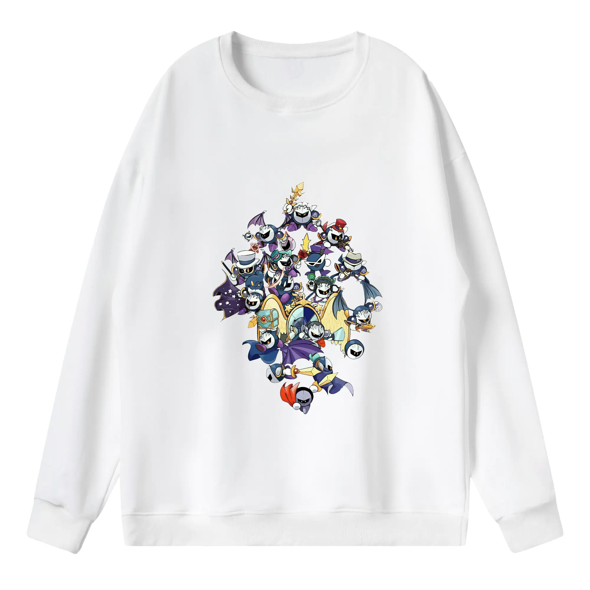 星のカービィ グッズ メタナイト - 薄手 クルーネック スウェット 裏毛260g · ポリエステル 春秋向け カジュアル 男女兼用 · トレーナー デイリー スポーツ 散歩に最適