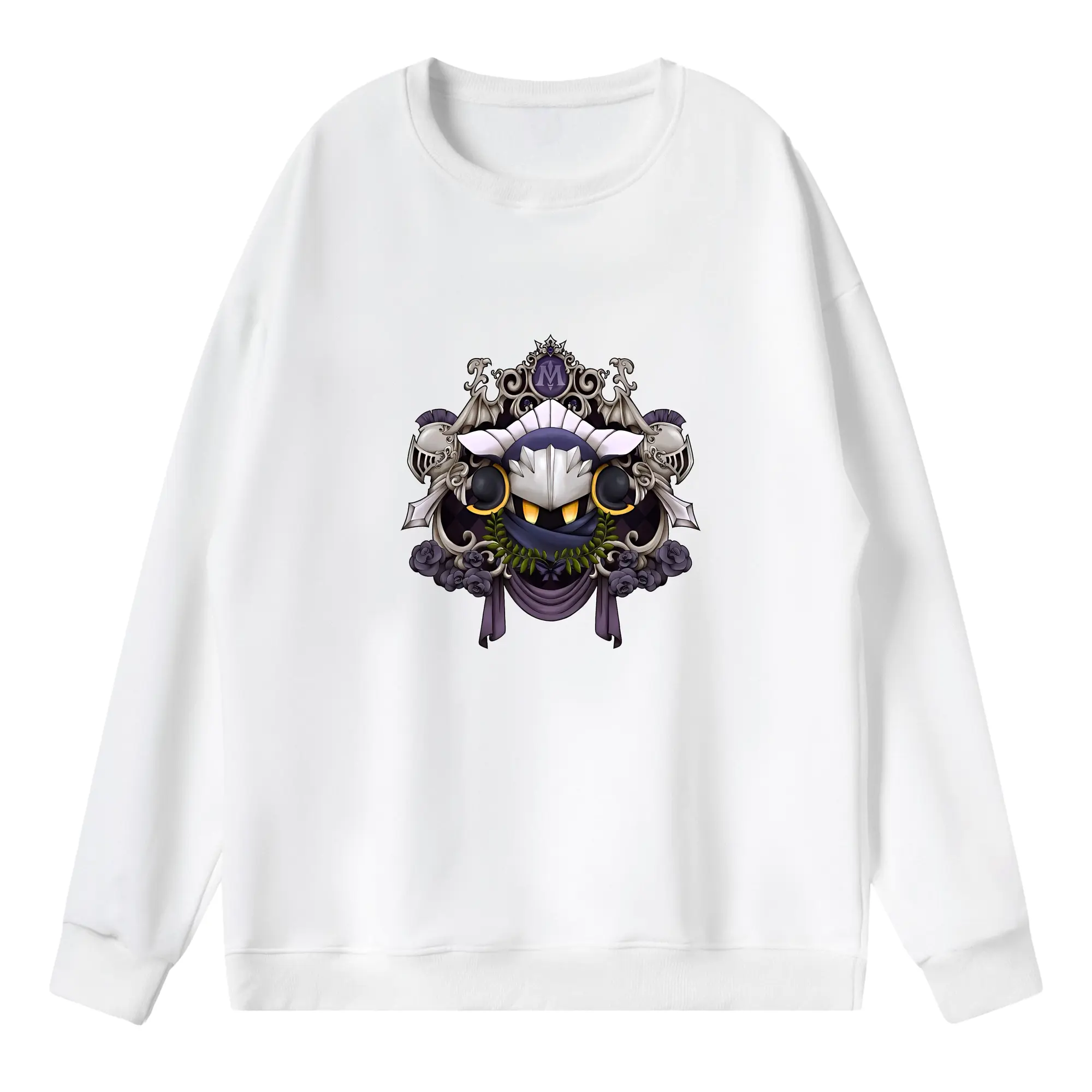 星のカービィ グッズ メタナイト - 薄手 クルーネック スウェット 裏毛260g · ポリエステル 春秋向け カジュアル 男女兼用 · トレーナー デイリー スポーツ 散歩に最適