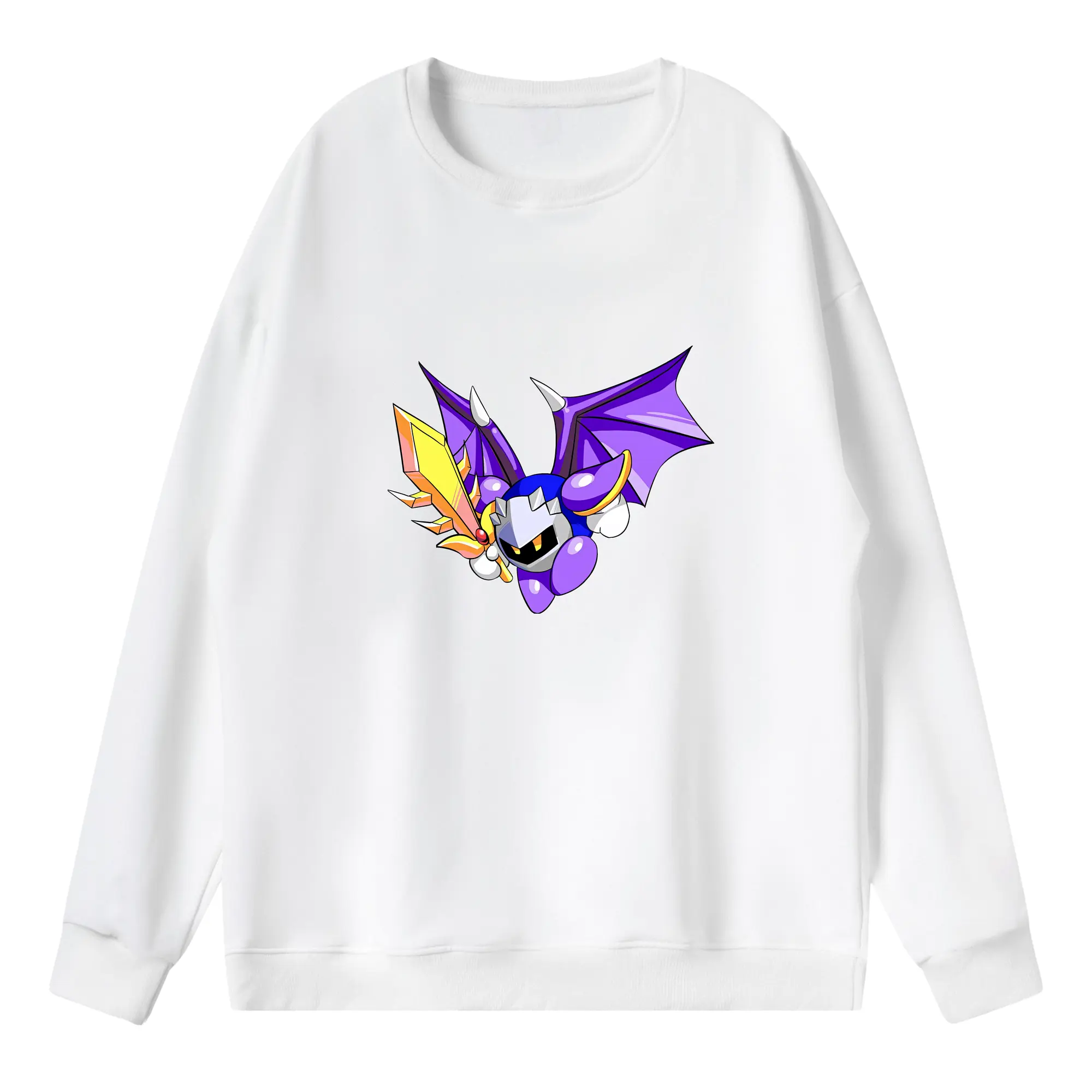 星のカービィ グッズ メタナイト - 薄手 クルーネック スウェット 裏毛260g · ポリエステル 春秋向け カジュアル 男女兼用 · トレーナー デイリー スポーツ 散歩に最適