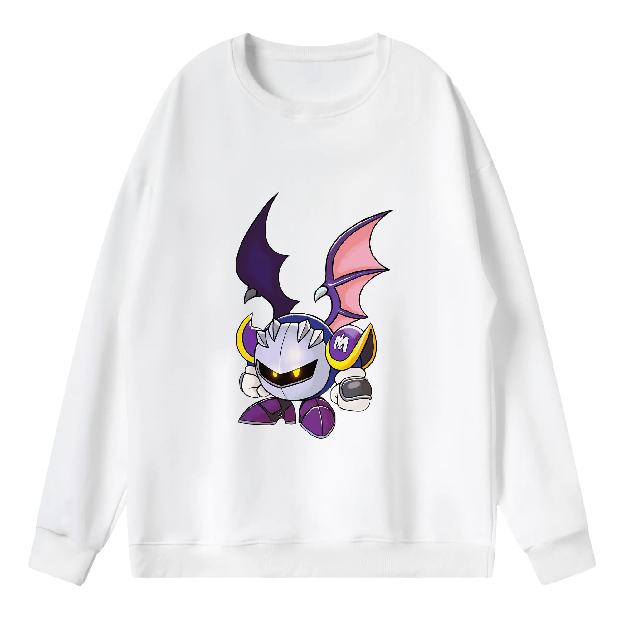 星のカービィ グッズ メタナイト - 薄手 クルーネック スウェット 裏毛260g · ポリエステル 春秋向け カジュアル 男女兼用 · トレーナー デイリー スポーツ 散歩に最適