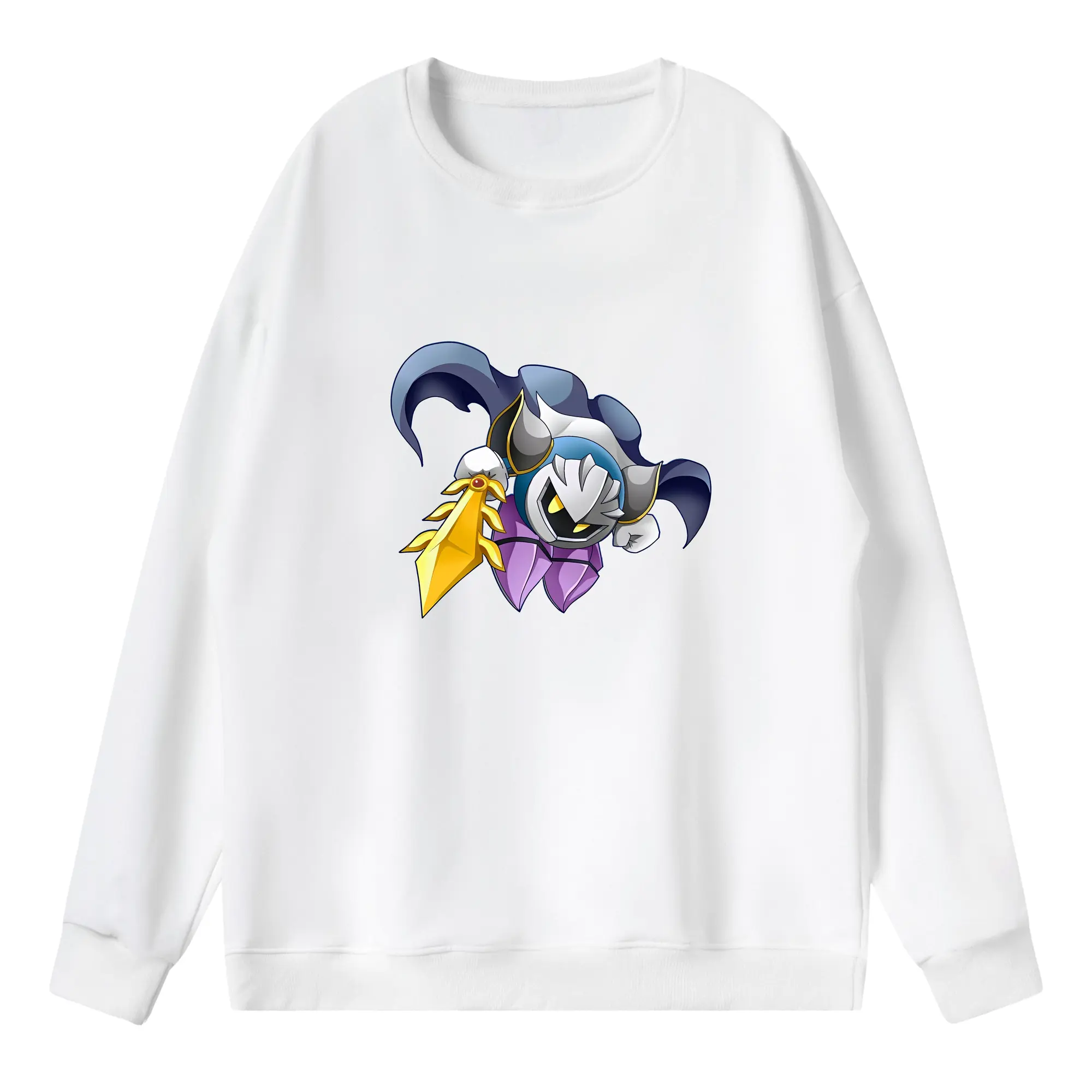 星のカービィ グッズ メタナイト - 薄手 クルーネック スウェット 裏毛260g · ポリエステル 春秋向け カジュアル 男女兼用 · トレーナー デイリー スポーツ 散歩に最適