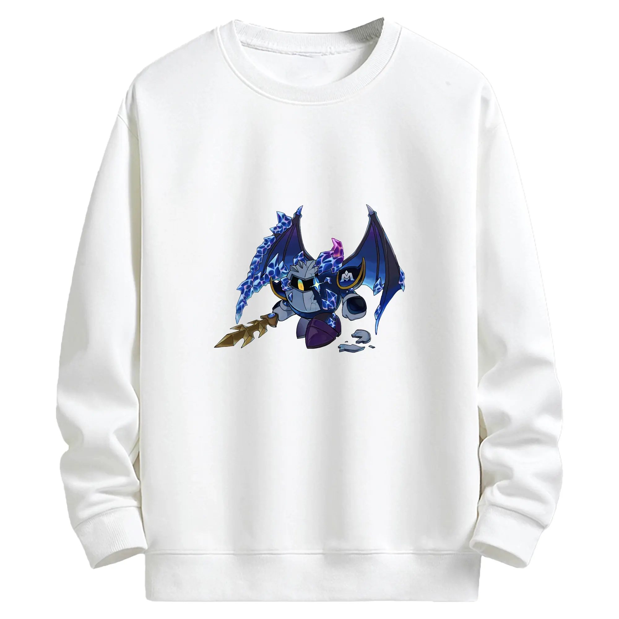 星のカービィ グッズ メタナイト - キッズ クルーネックスウェットシャツ ・ フロントプリント ・ 綿80％ ポリエステル20％ ・ 快適 通学 スポーツ 日常使い お散歩用