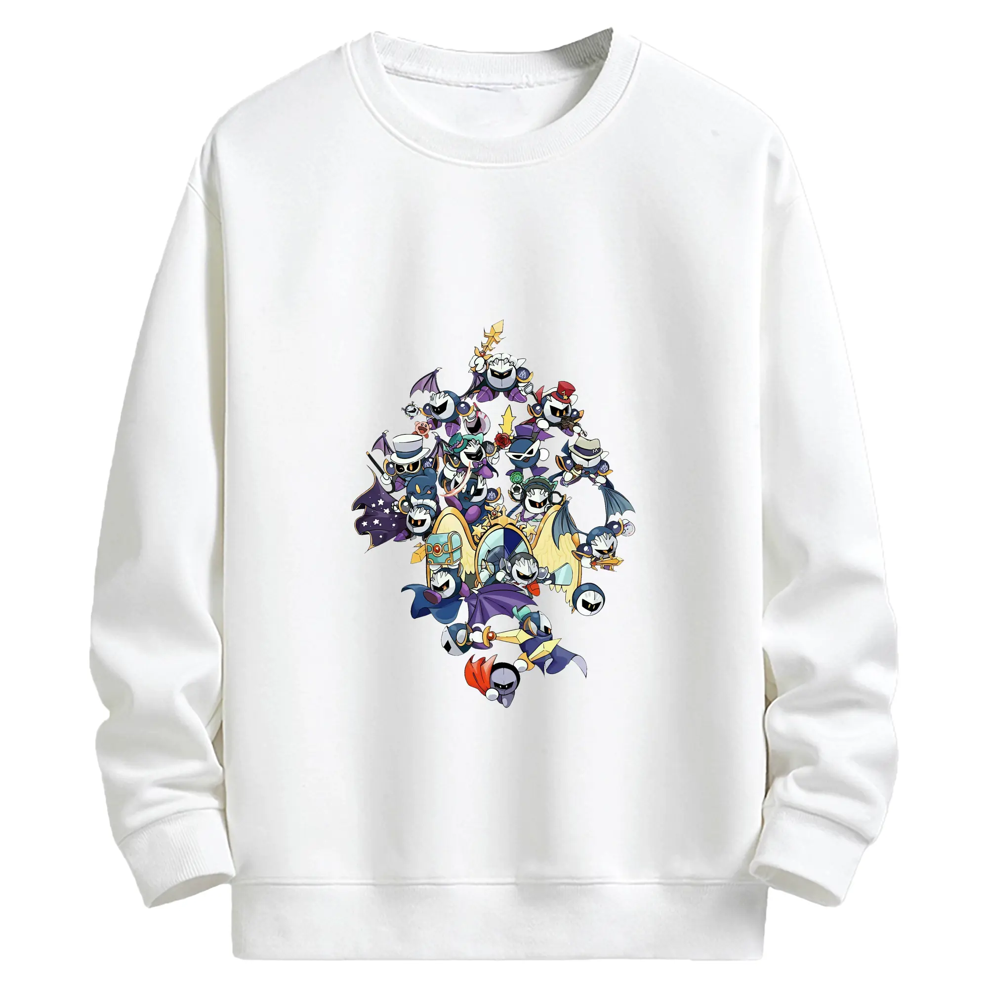 星のカービィ グッズ メタナイト - キッズ クルーネックスウェットシャツ ・ フロントプリント ・ 綿80％ ポリエステル20％ ・ 快適 通学 スポーツ 日常使い お散歩用