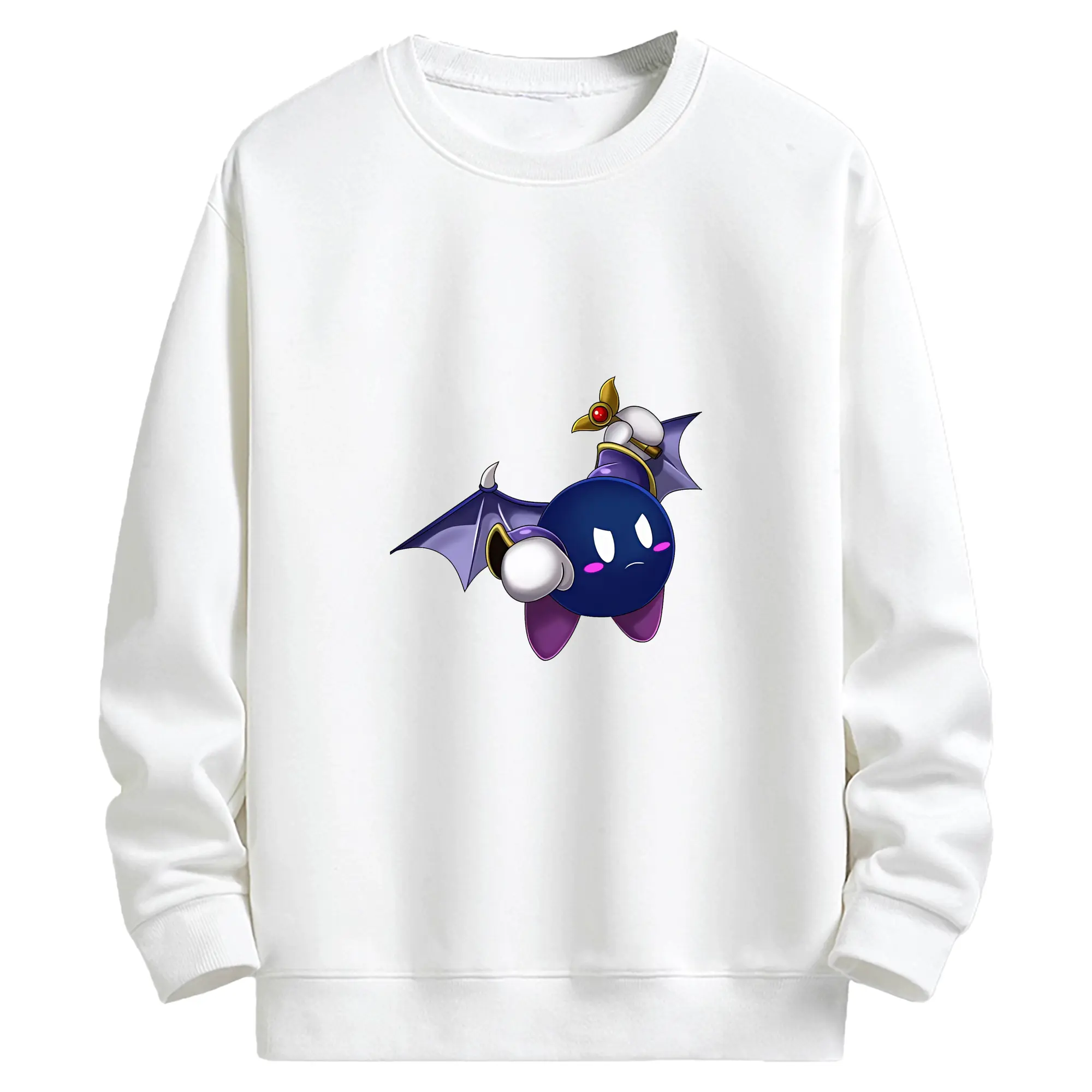 星のカービィ グッズ メタナイト - キッズ クルーネックスウェットシャツ ・ フロントプリント ・ 綿80％ ポリエステル20％ ・ 快適 通学 スポーツ 日常使い お散歩用