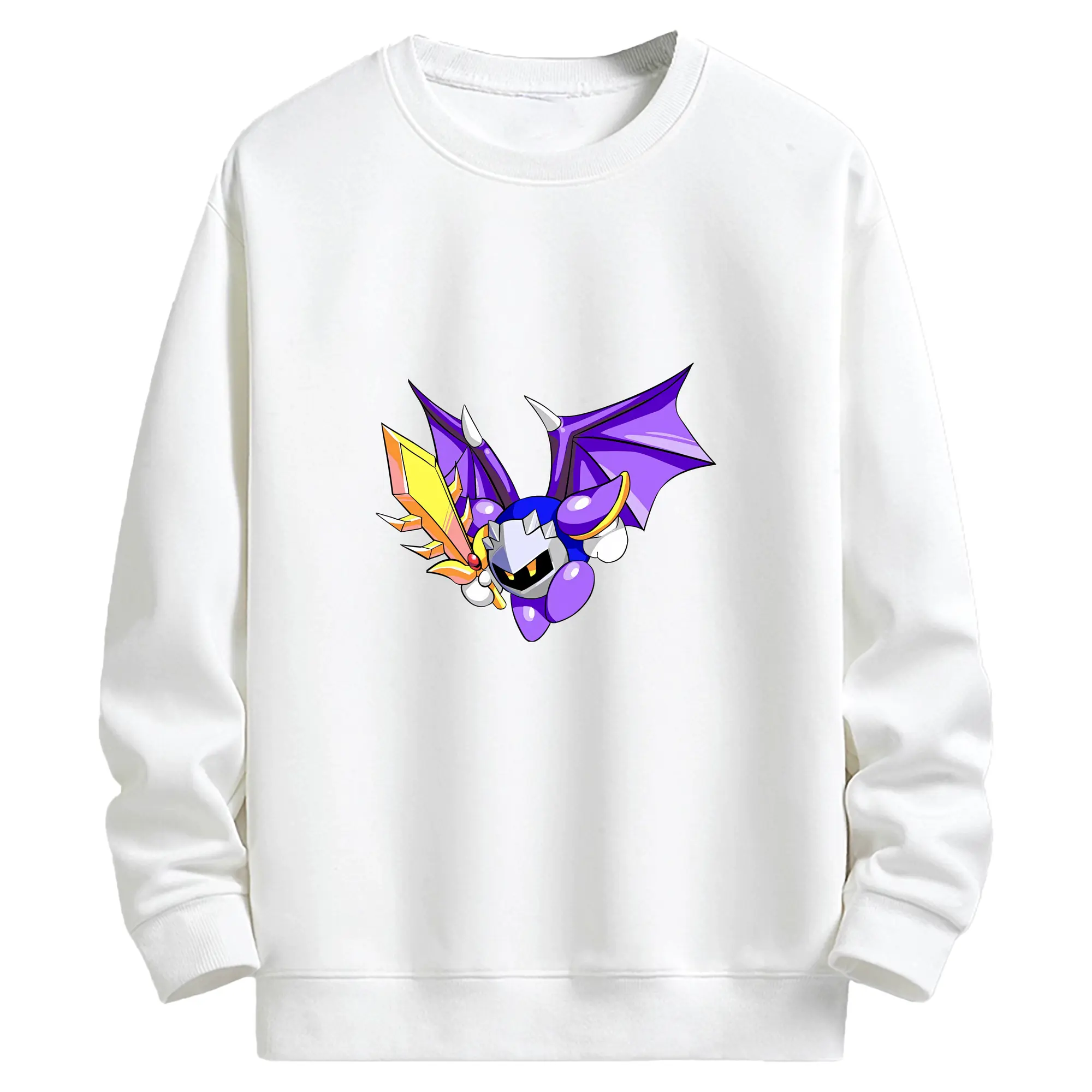 星のカービィ グッズ メタナイト - キッズ クルーネックスウェットシャツ ・ フロントプリント ・ 綿80％ ポリエステル20％ ・ 快適 通学 スポーツ 日常使い お散歩用