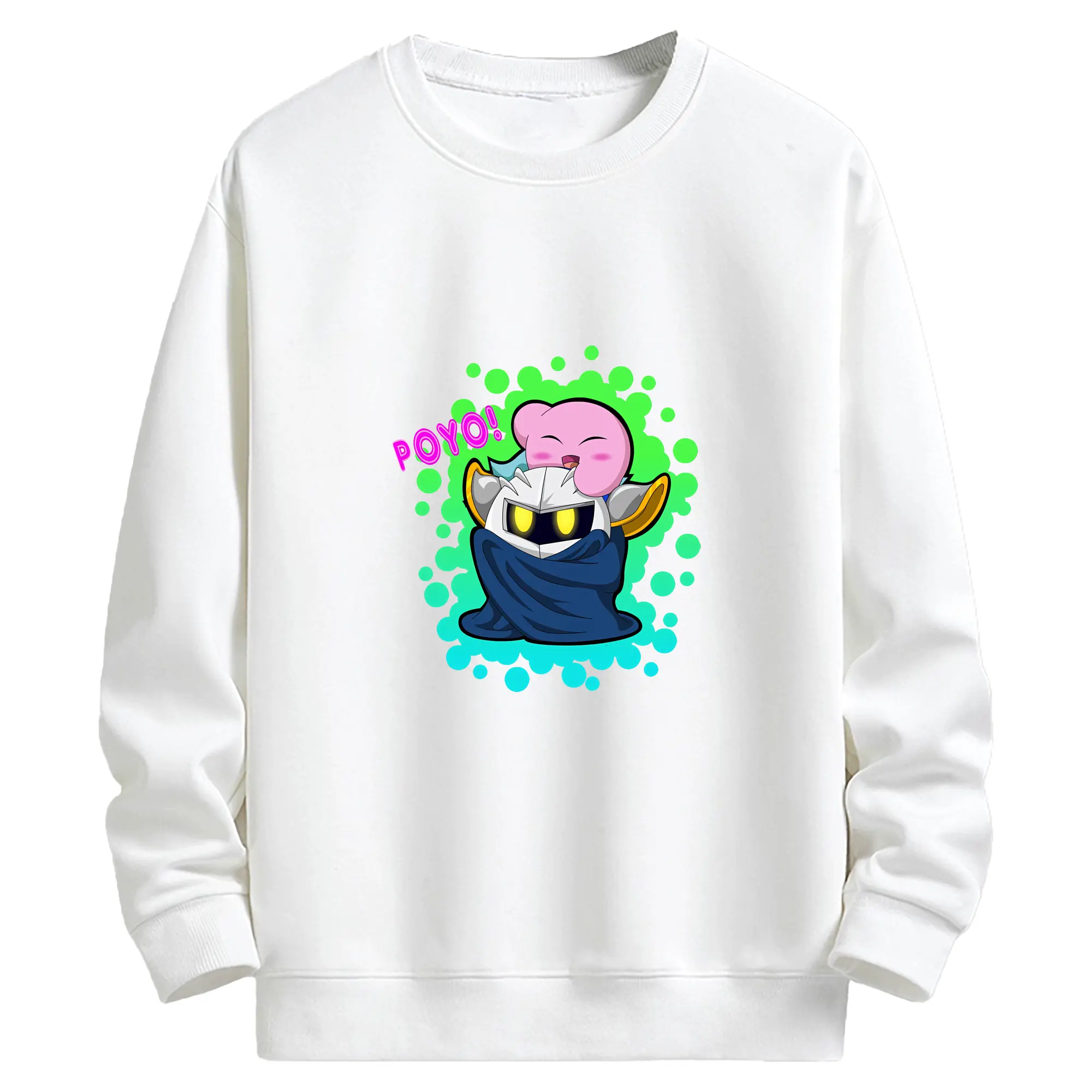 星のカービィ グッズ メタナイト - キッズ クルーネックスウェットシャツ ・ フロントプリント ・ 綿80％ ポリエステル20％ ・ 快適 通学 スポーツ 日常使い お散歩用