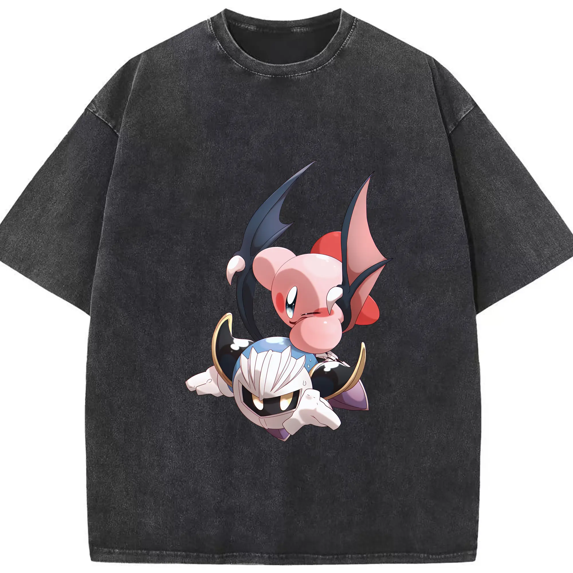 星のカービィ グッズ メタナイト - 綿100％ ヴィンテージ風 半袖Tシャツ ・ フロントプリント ・ 柔らか肌触り ・ 通気性 快適 ・ スポーツ カジュアル 外出用