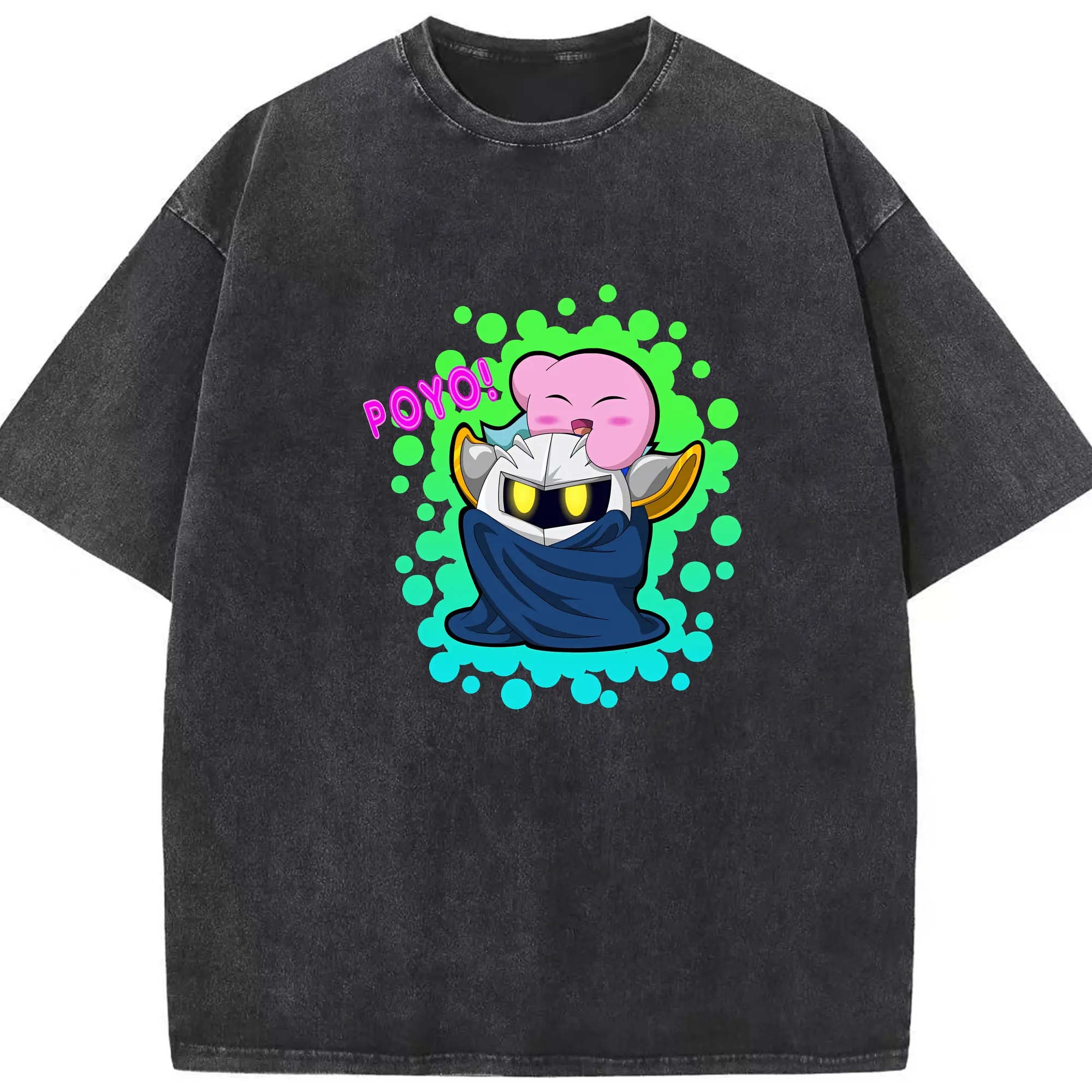 星のカービィ グッズ メタナイト - 綿100％ ヴィンテージ風 半袖Tシャツ ・ フロントプリント ・ 柔らか肌触り ・ 通気性 快適 ・ スポーツ カジュアル 外出用