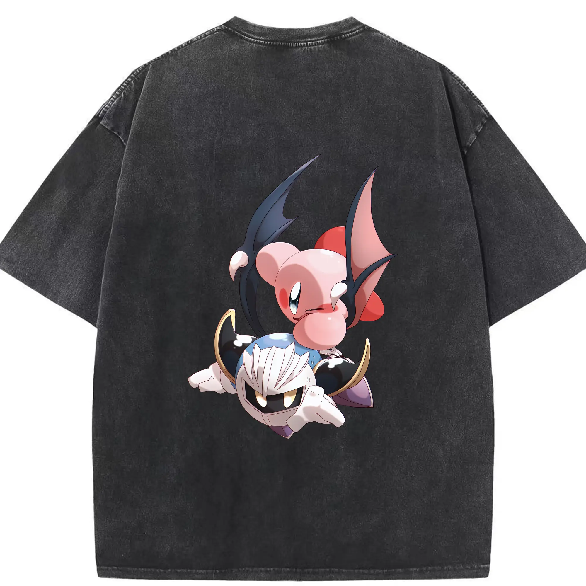 星のカービィ グッズ メタナイト - 綿100％ ヴィンテージ風 半袖Tシャツ ・ 背面プリント ・ 柔らか肌触り ・ 通気性 快適 ・ スポーツ カジュアル 外出用