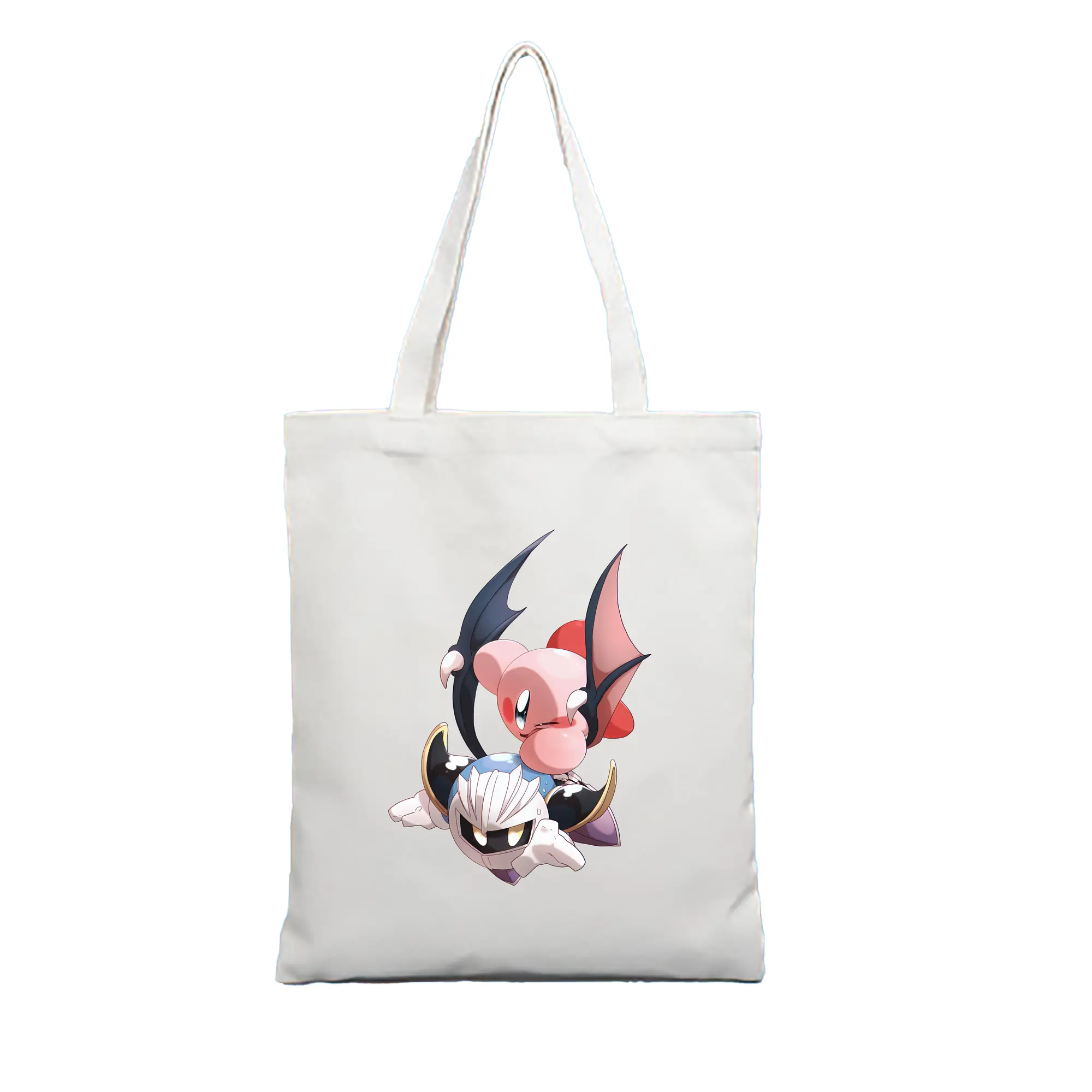 星のカービィ グッズ メタナイト - 縦型キャンバス手提げバッグ（トートバッグ） ・ キャンバス素材 ・ ショッピング用 ・ 軽量 丈夫 お手入れ簡単