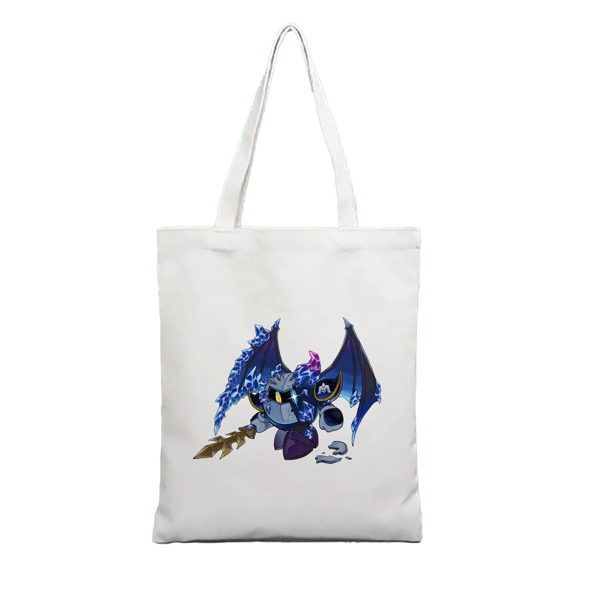 星のカービィ グッズ メタナイト - 縦型キャンバス手提げバッグ（トートバッグ） ・ キャンバス素材 ・ ショッピング用 ・ 軽量 丈夫 お手入れ簡単