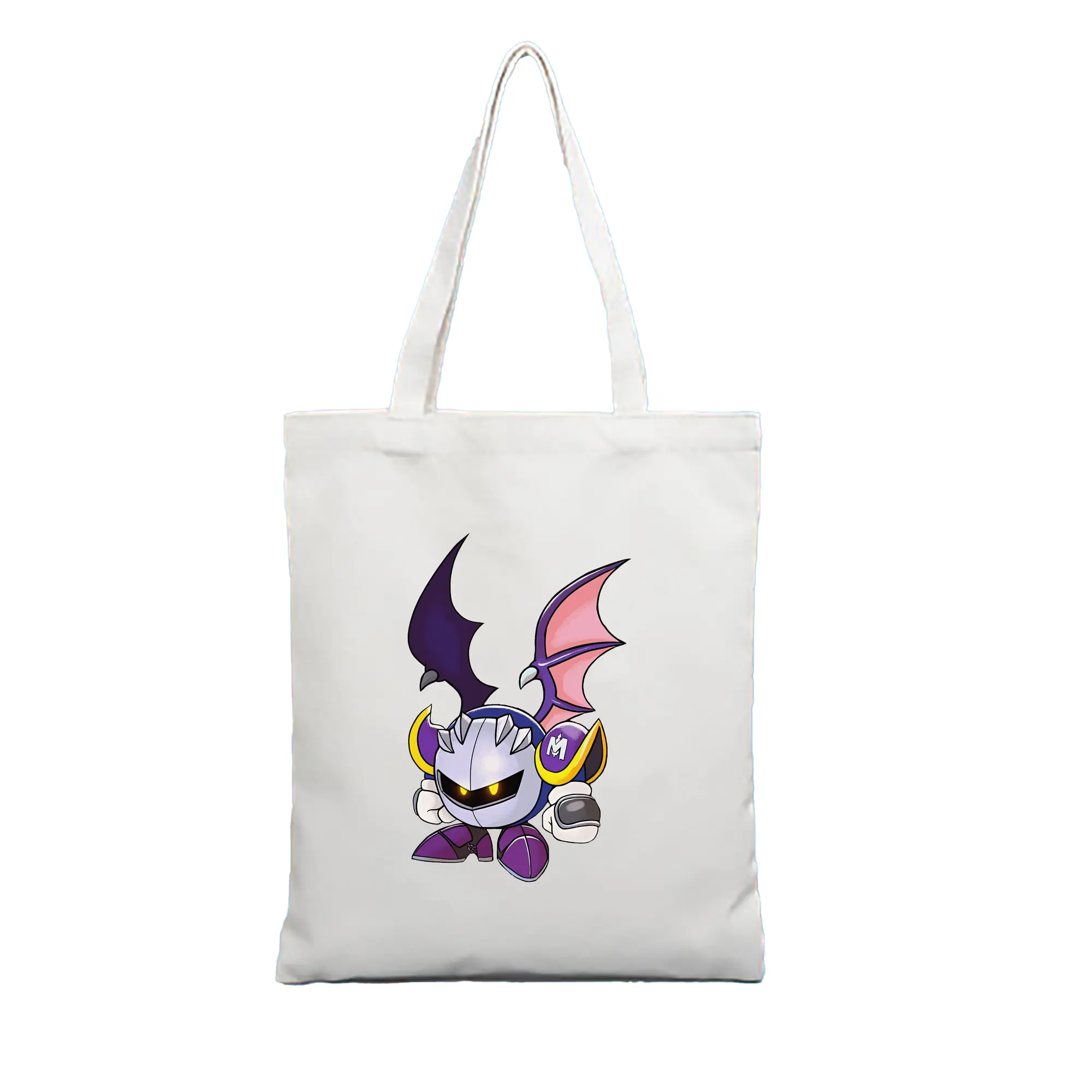 星のカービィ グッズ メタナイト - 縦型キャンバス手提げバッグ（トートバッグ） ・ キャンバス素材 ・ ショッピング用 ・ 軽量 丈夫 お手入れ簡単