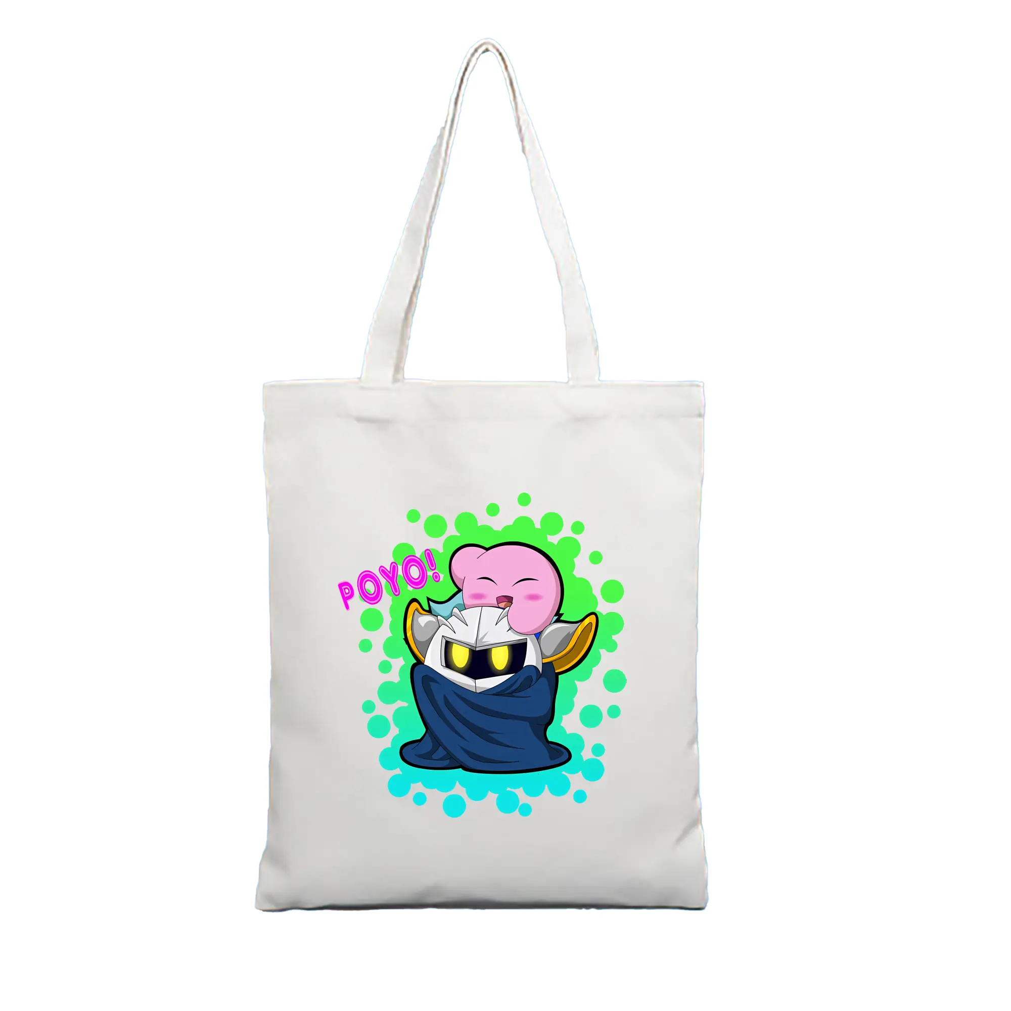 星のカービィ グッズ メタナイト - 縦型キャンバス手提げバッグ（トートバッグ） ・ キャンバス素材 ・ ショッピング用 ・ 軽量 丈夫 お手入れ簡単