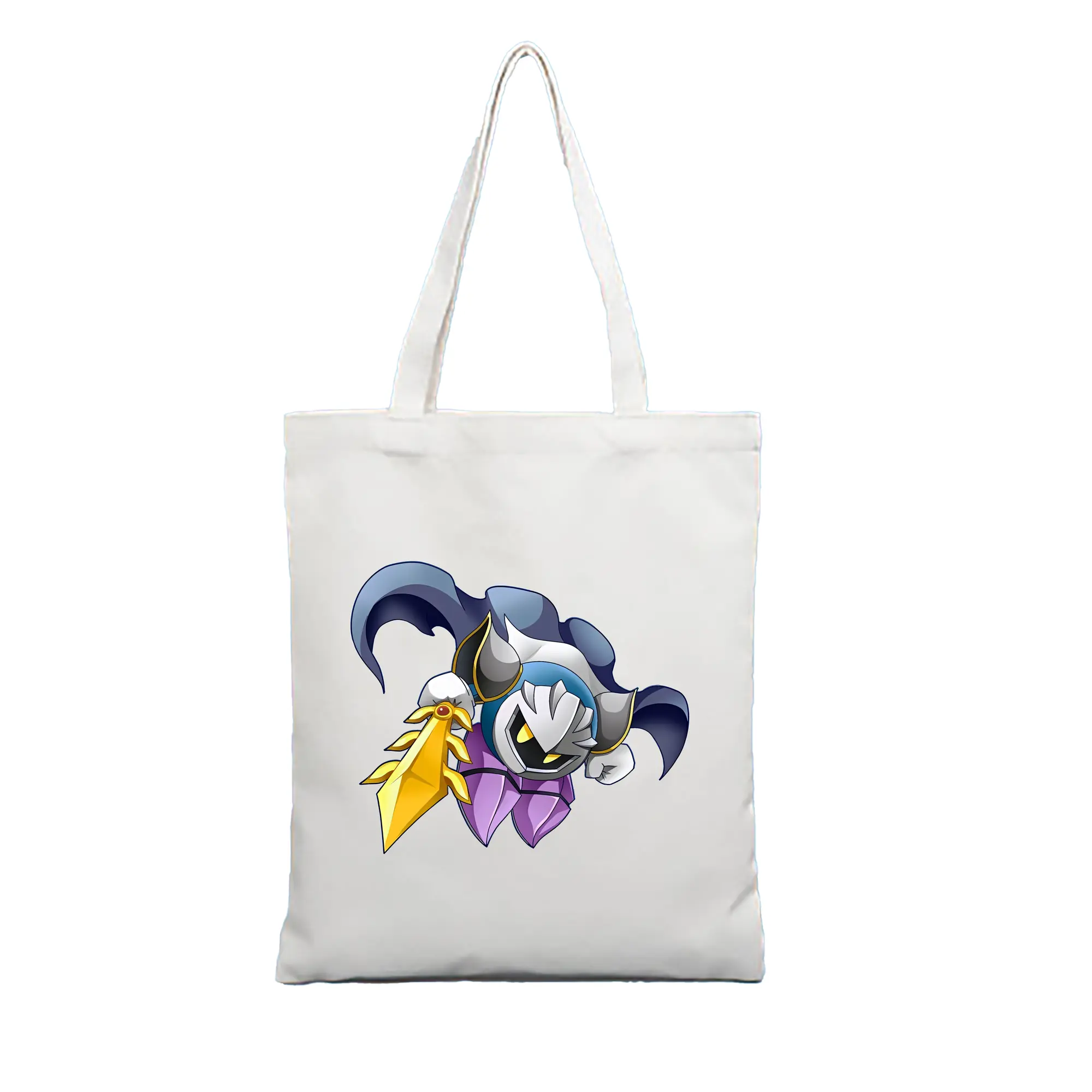 星のカービィ グッズ メタナイト - 縦型キャンバス手提げバッグ（トートバッグ） ・ キャンバス素材 ・ ショッピング用 ・ 軽量 丈夫 お手入れ簡単