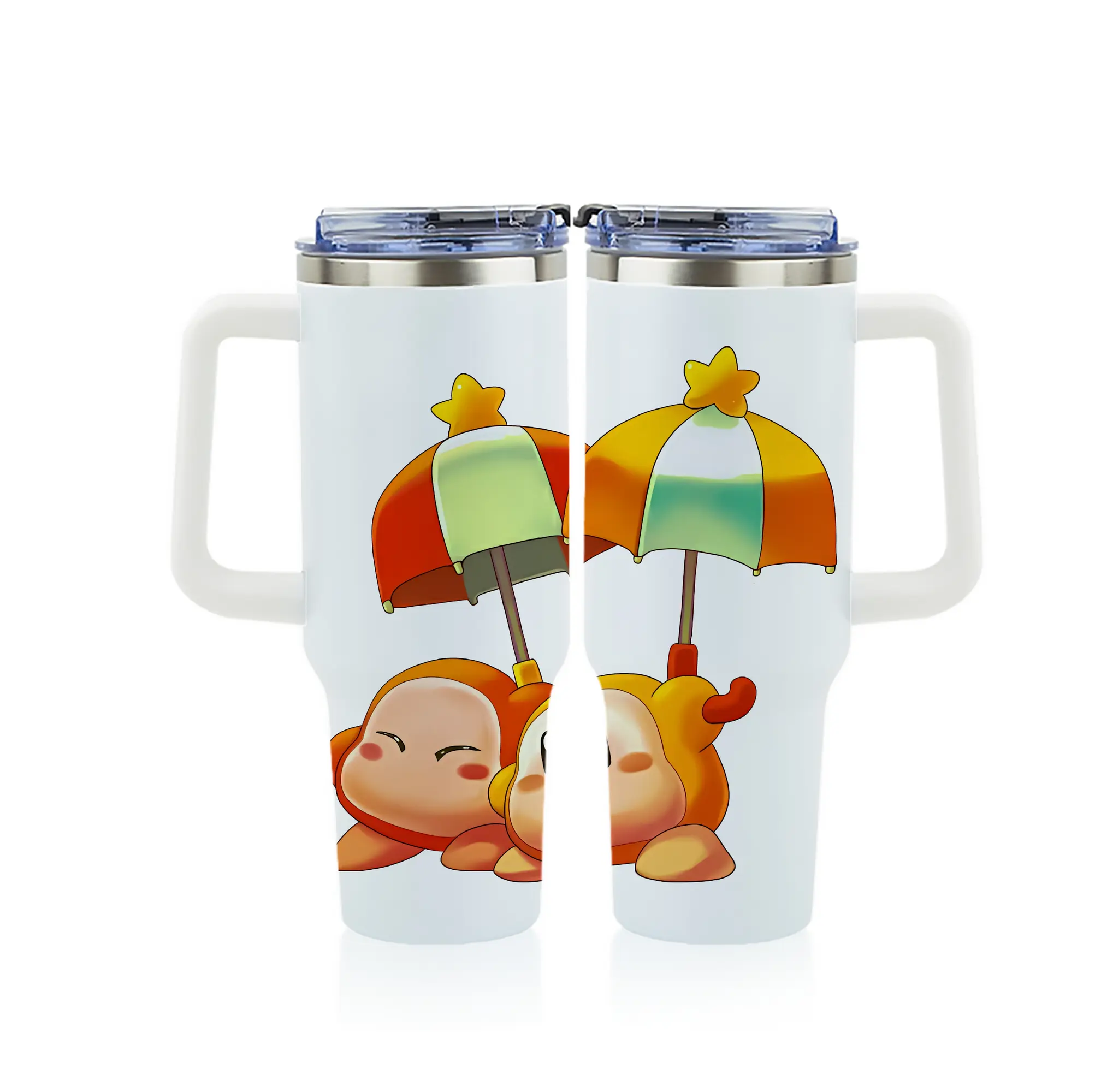 星のカービィ グッズ ワドルディ - 1200mL フルプリント車用タンブラー ・ 304ステンレス 内側 ・ 201ステンレス 外側 ・ 保温 保冷 ・ 通勤 ドライブ アウトドア用